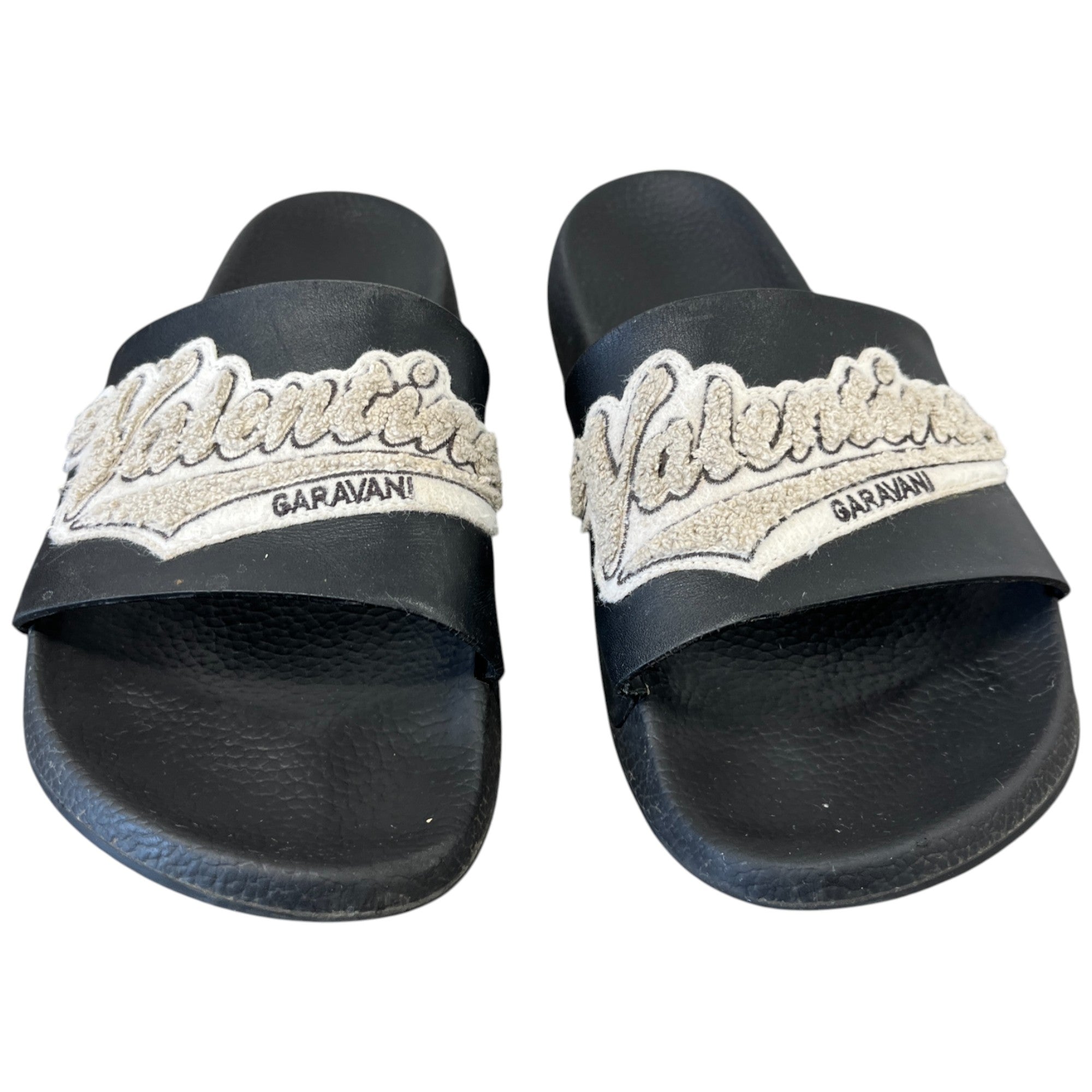 Men's Applique Logo Slides Black Size EU 44 / UK 10
