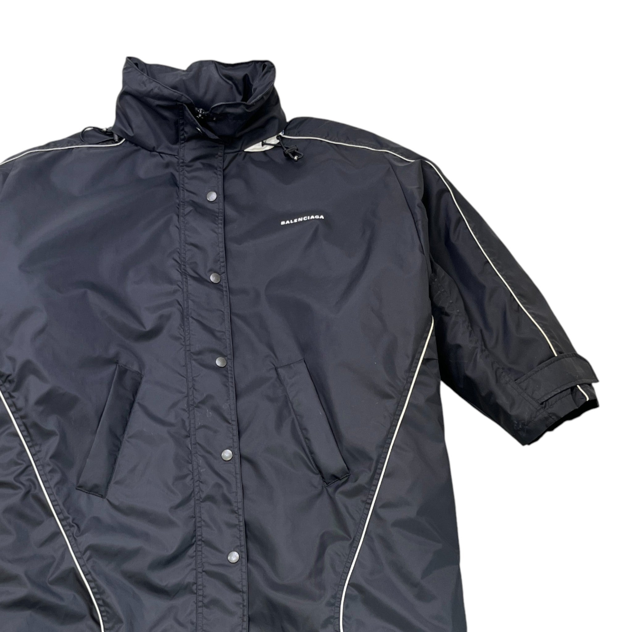 Women's Oversized Logo Print Down Jacket Black Size XS