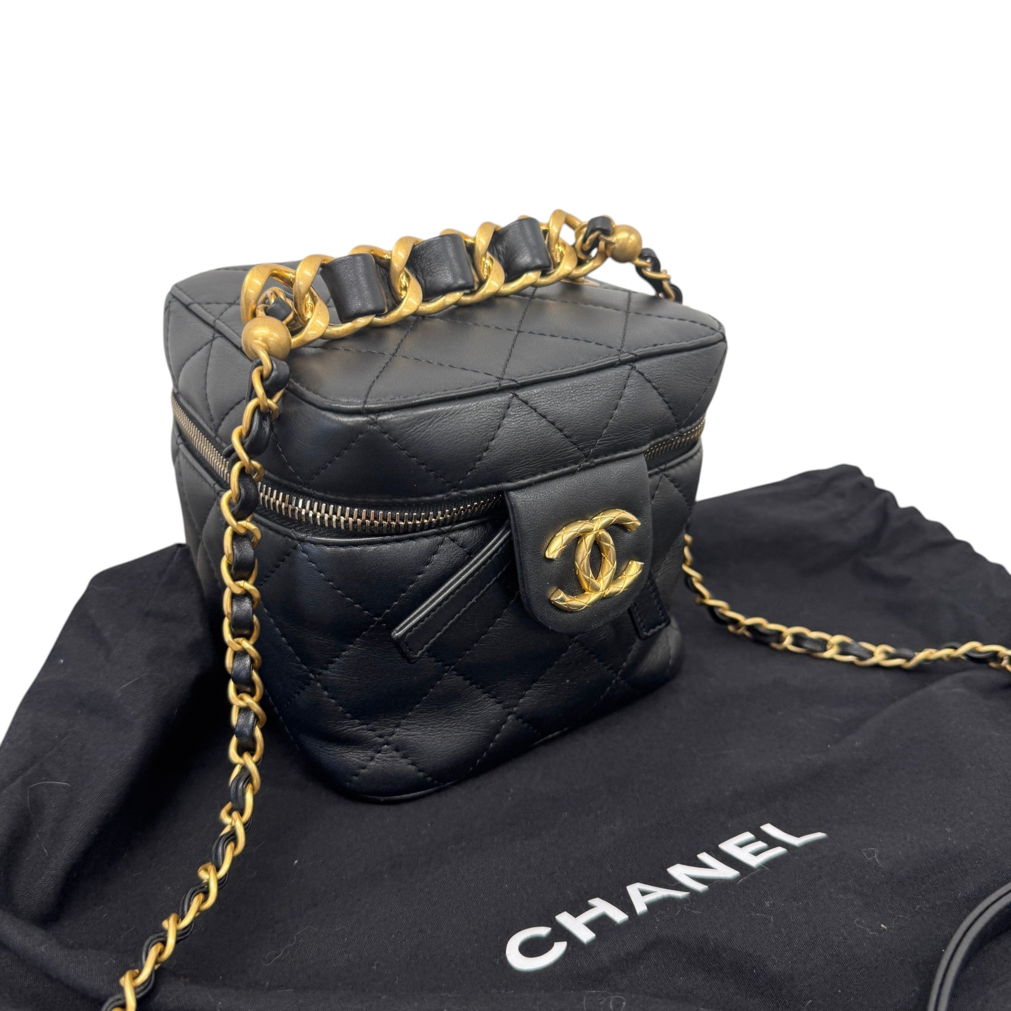 Women's Quilted Vanity Bag Black