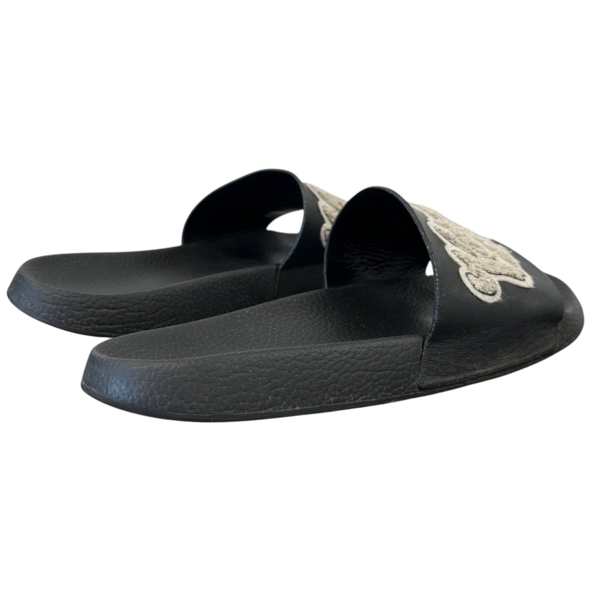 Men's Applique Logo Slides Black Size EU 44 / UK 10