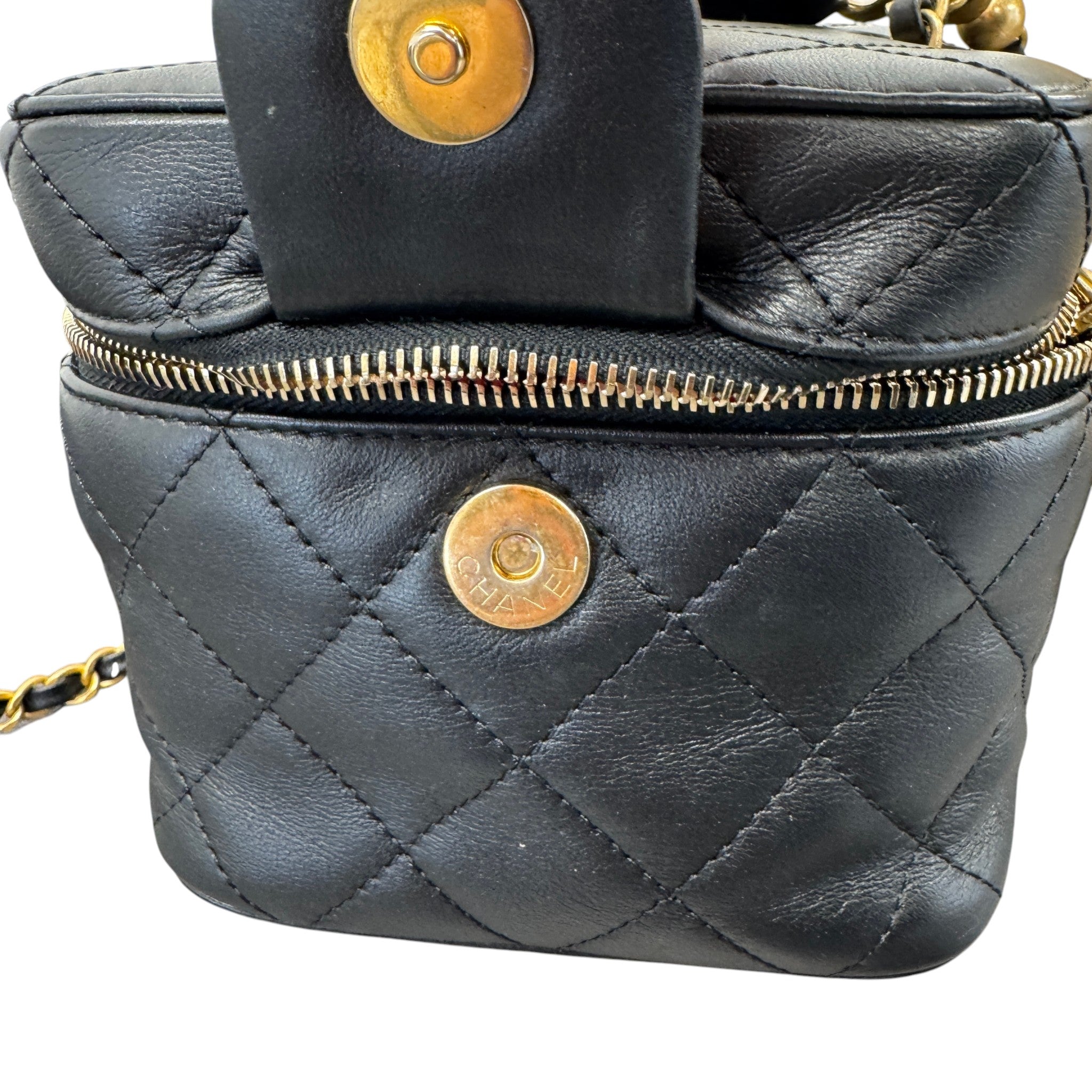 Women's Quilted Vanity Bag Black