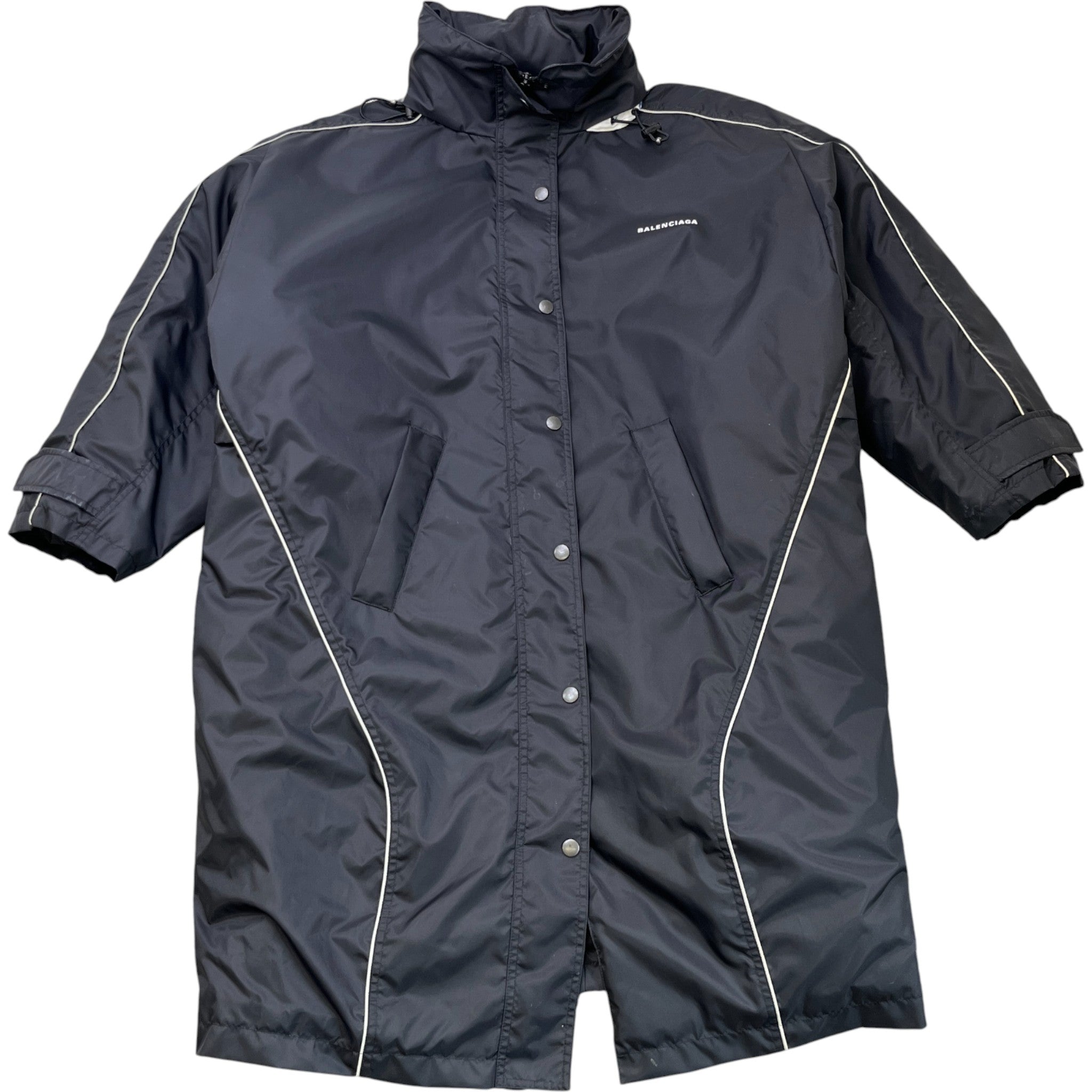 Women's Oversized Logo Print Down Jacket Black Size XS