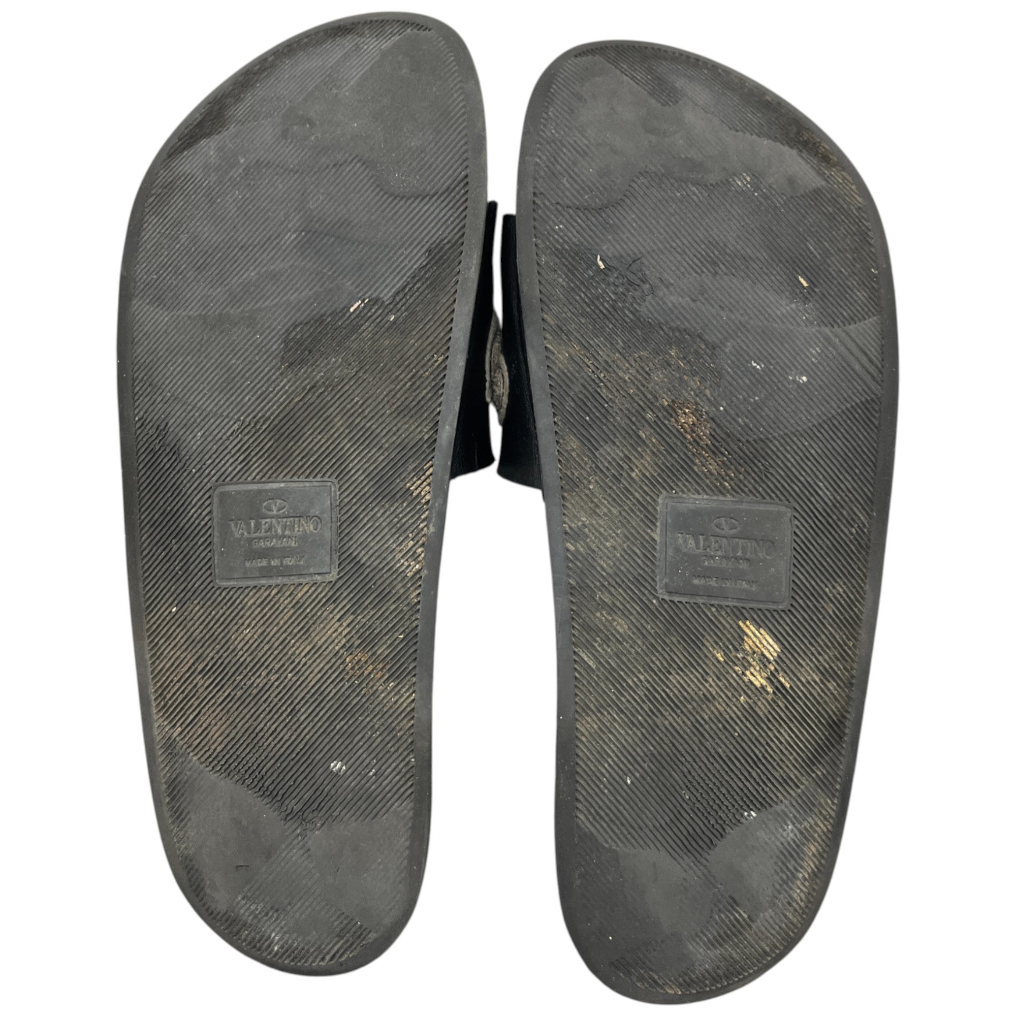 Men's Applique Logo Slides Black Size EU 44 / UK 10