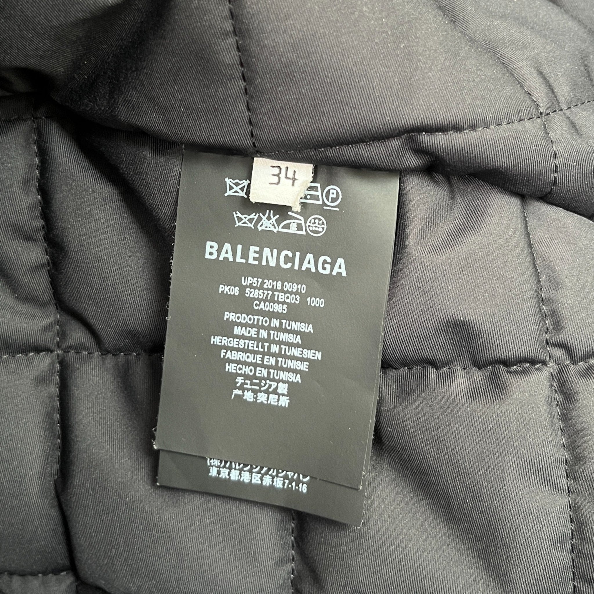 Women's Oversized Logo Print Down Jacket Black Size XS