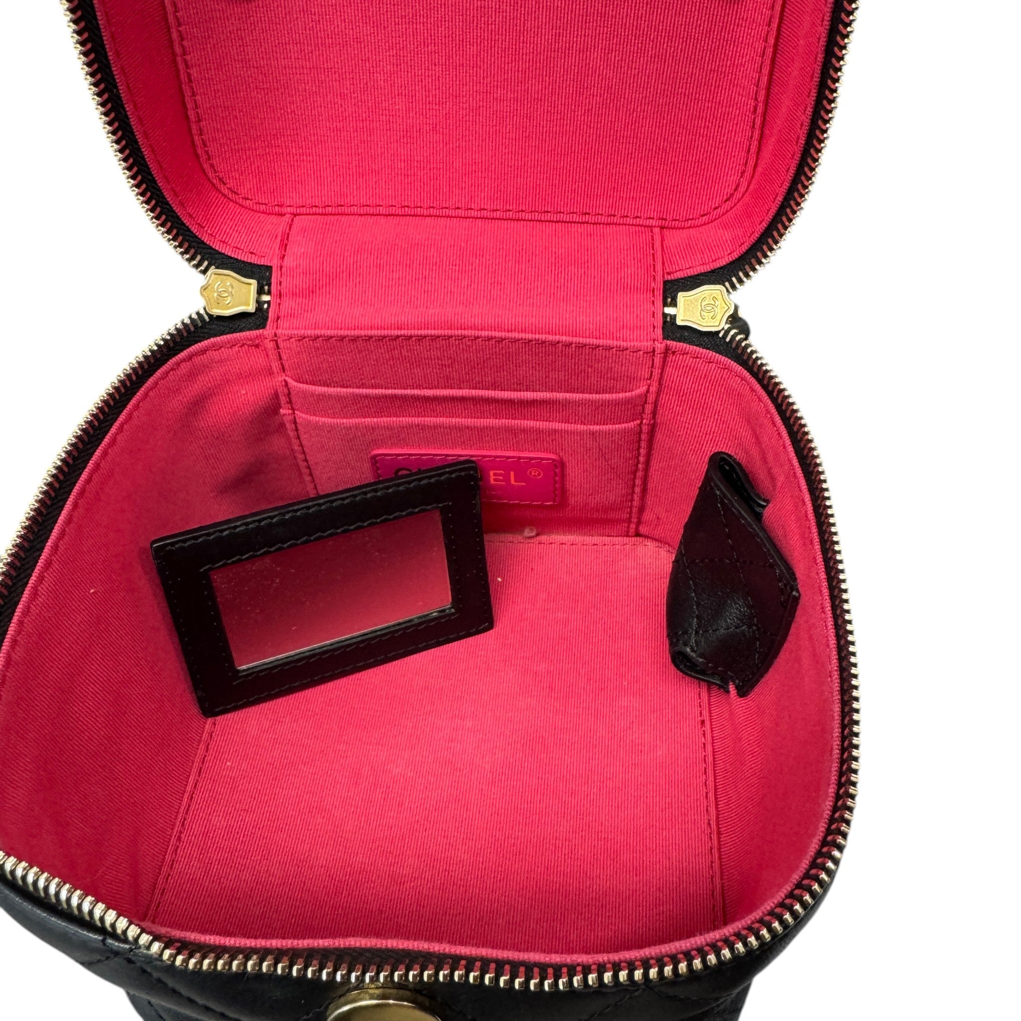 Women's Quilted Vanity Bag Black