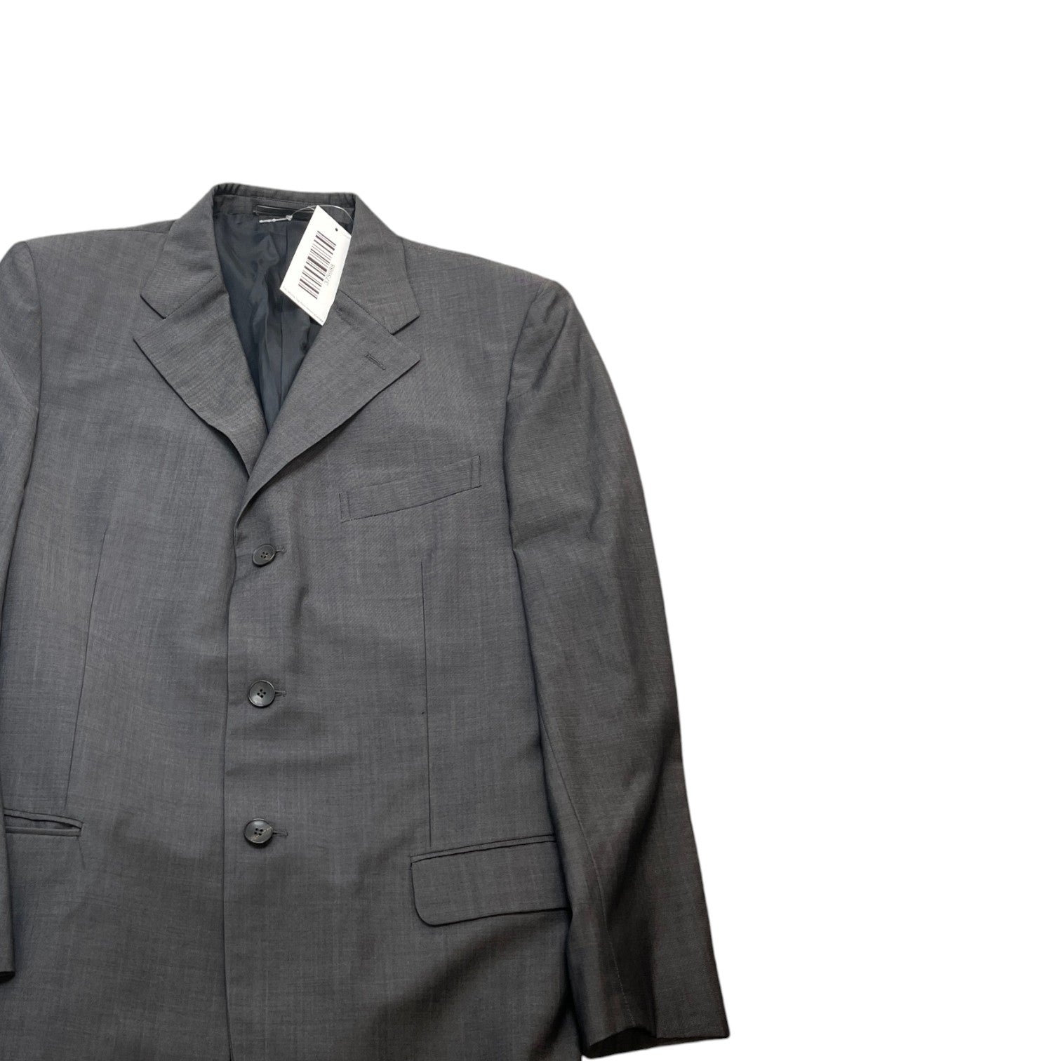 Men's Embroidered Logo Suit Grey Size 52R