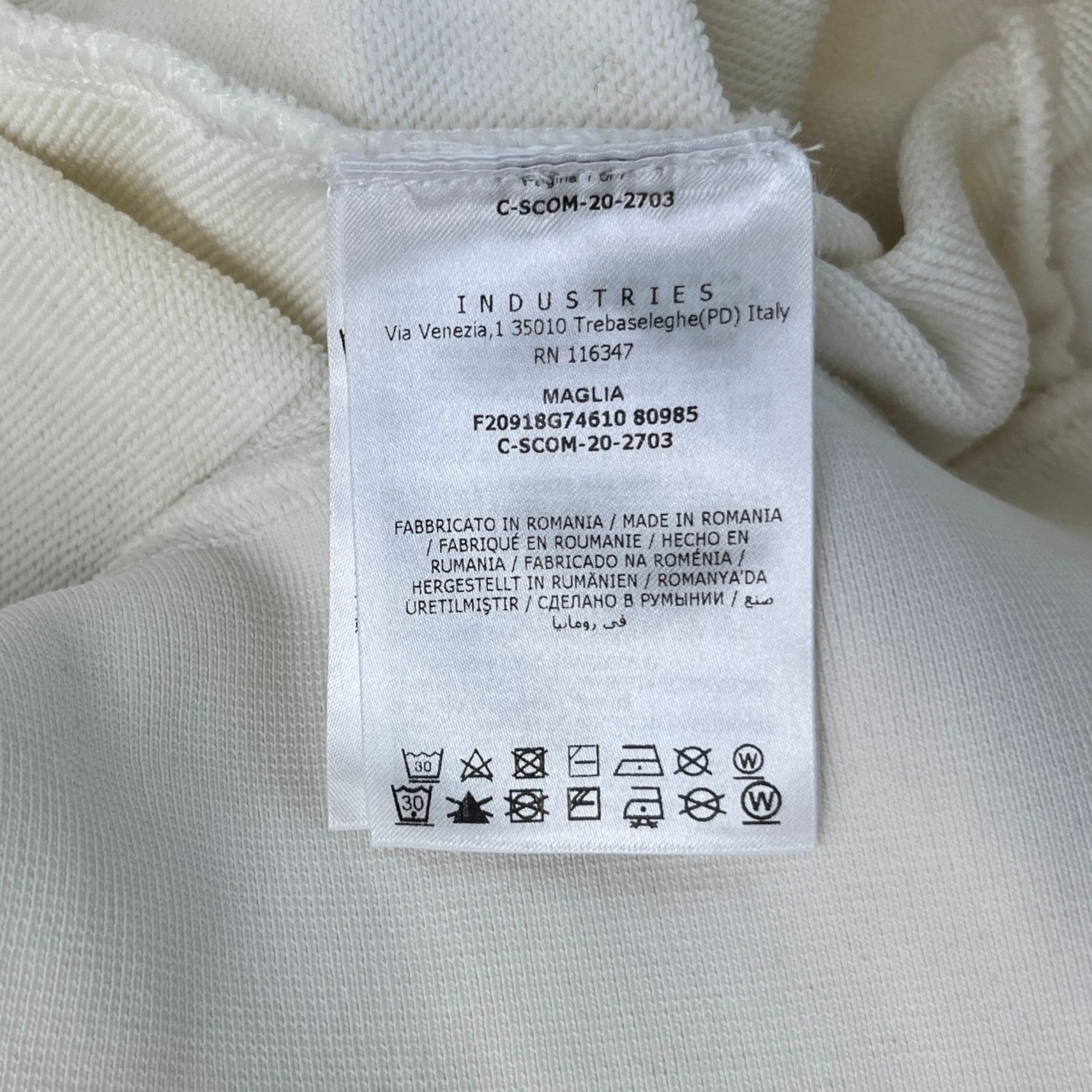 Men's Maglia Hoodie White Size S