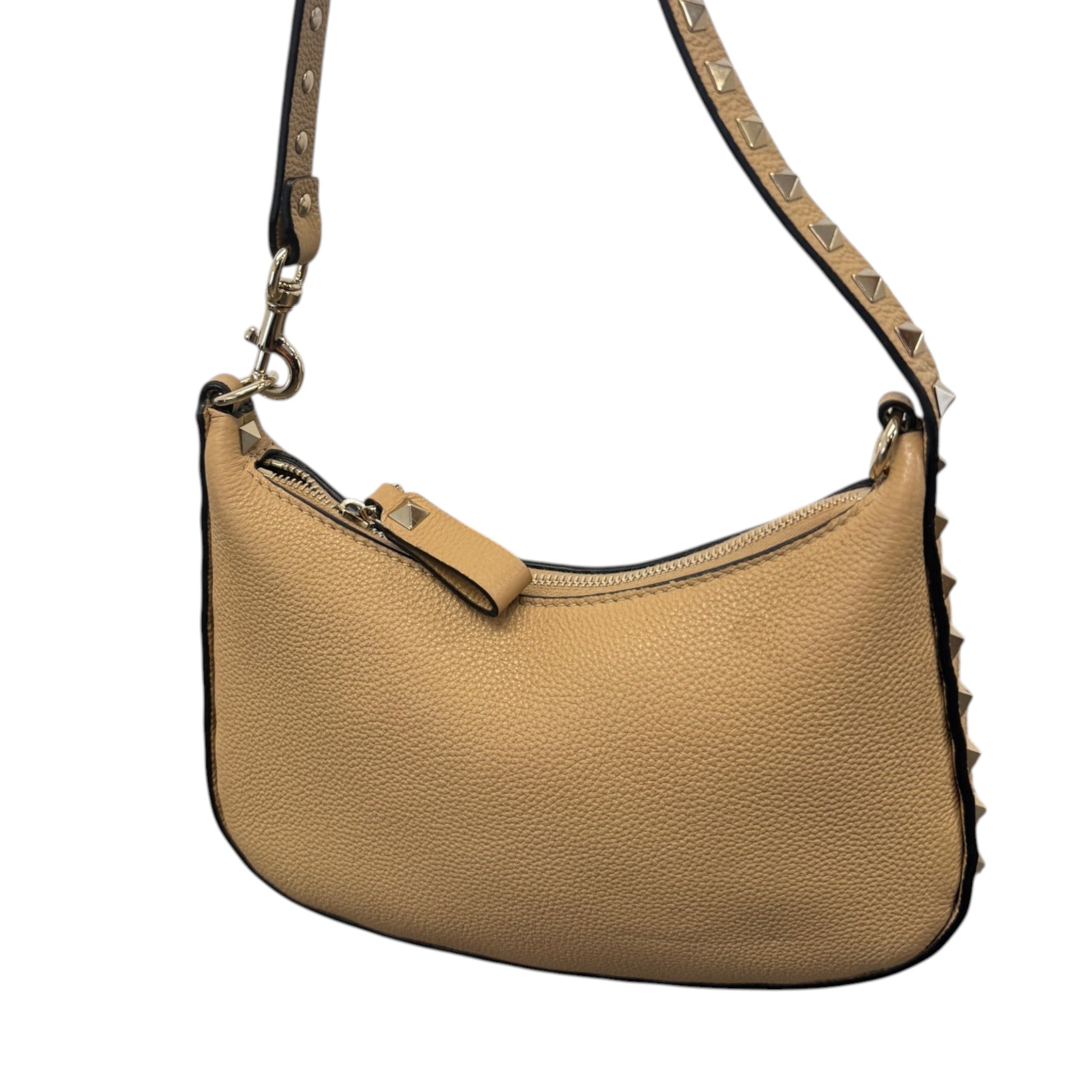 Women's Mini Rockstud Hobo Bag Beige