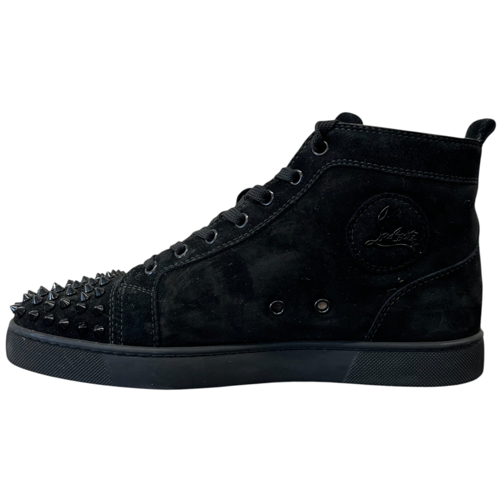 Men's Lou Spikes Flat High Trainers Black Size EU 40.5 / UK 6.5