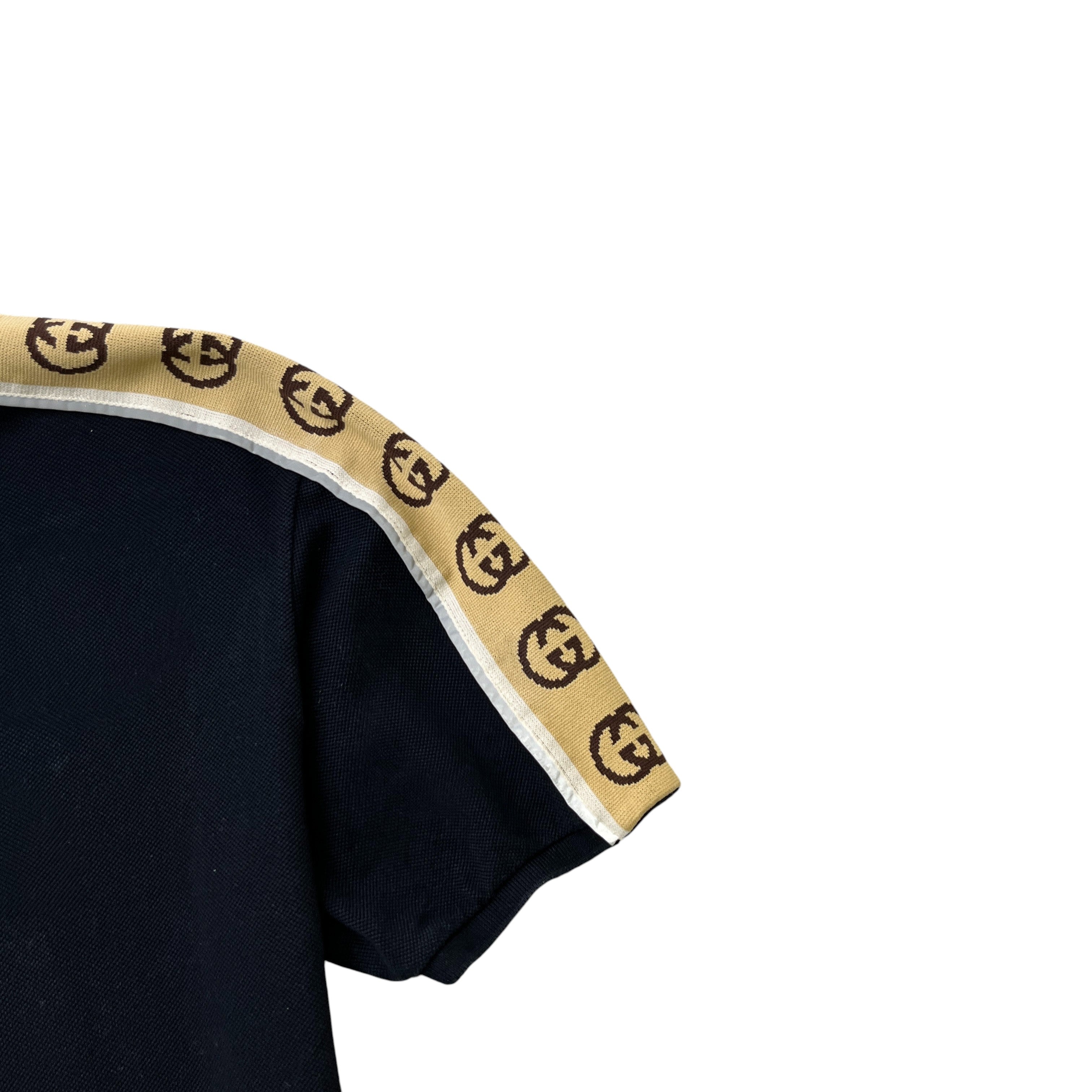 Men's Gg Tape Logo Polo Shirt Black Size M