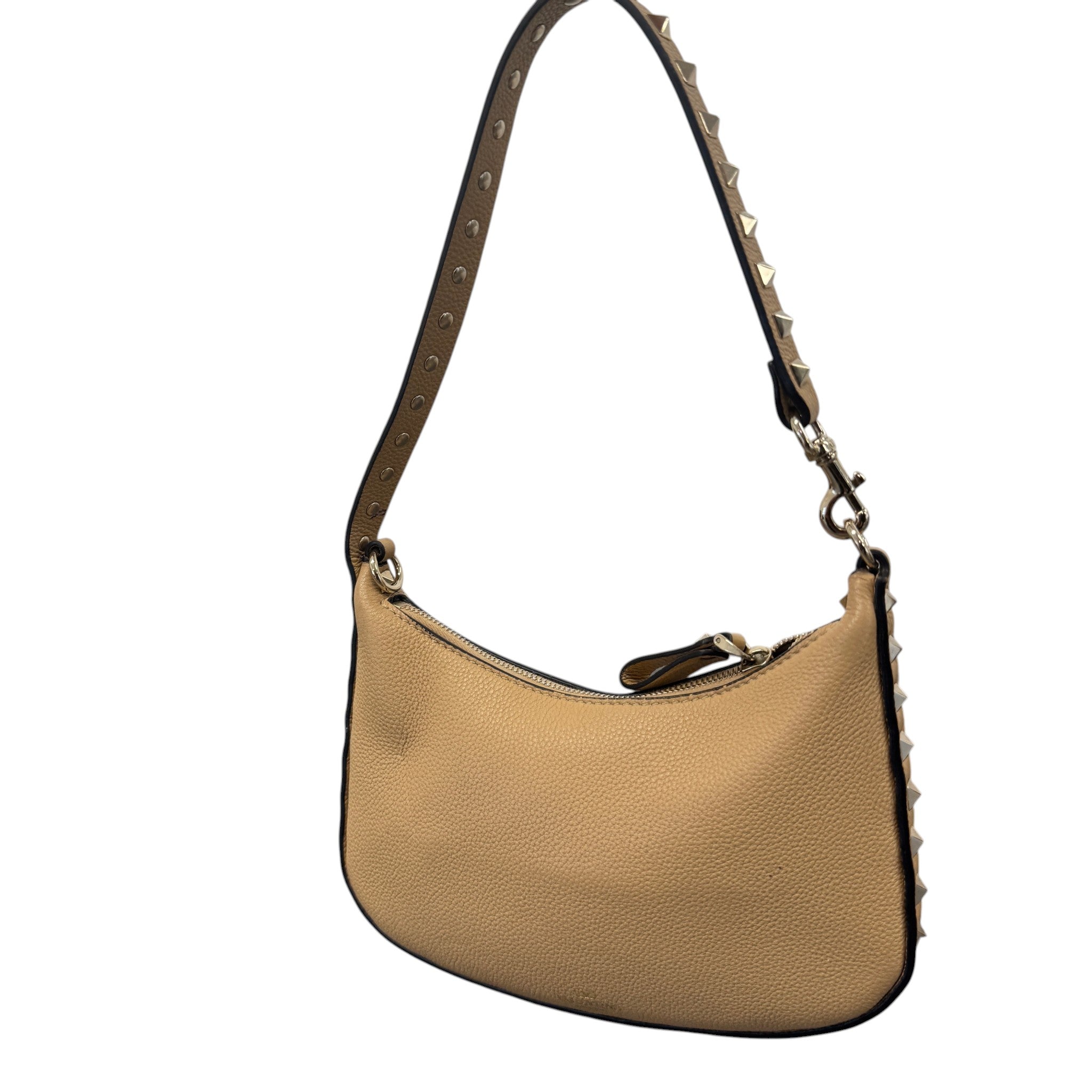 Women's Mini Rockstud Hobo Bag Beige