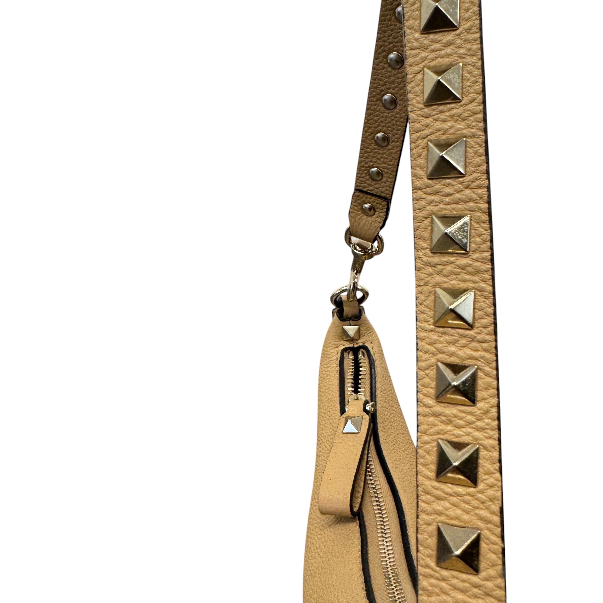 Women's Mini Rockstud Hobo Bag Beige