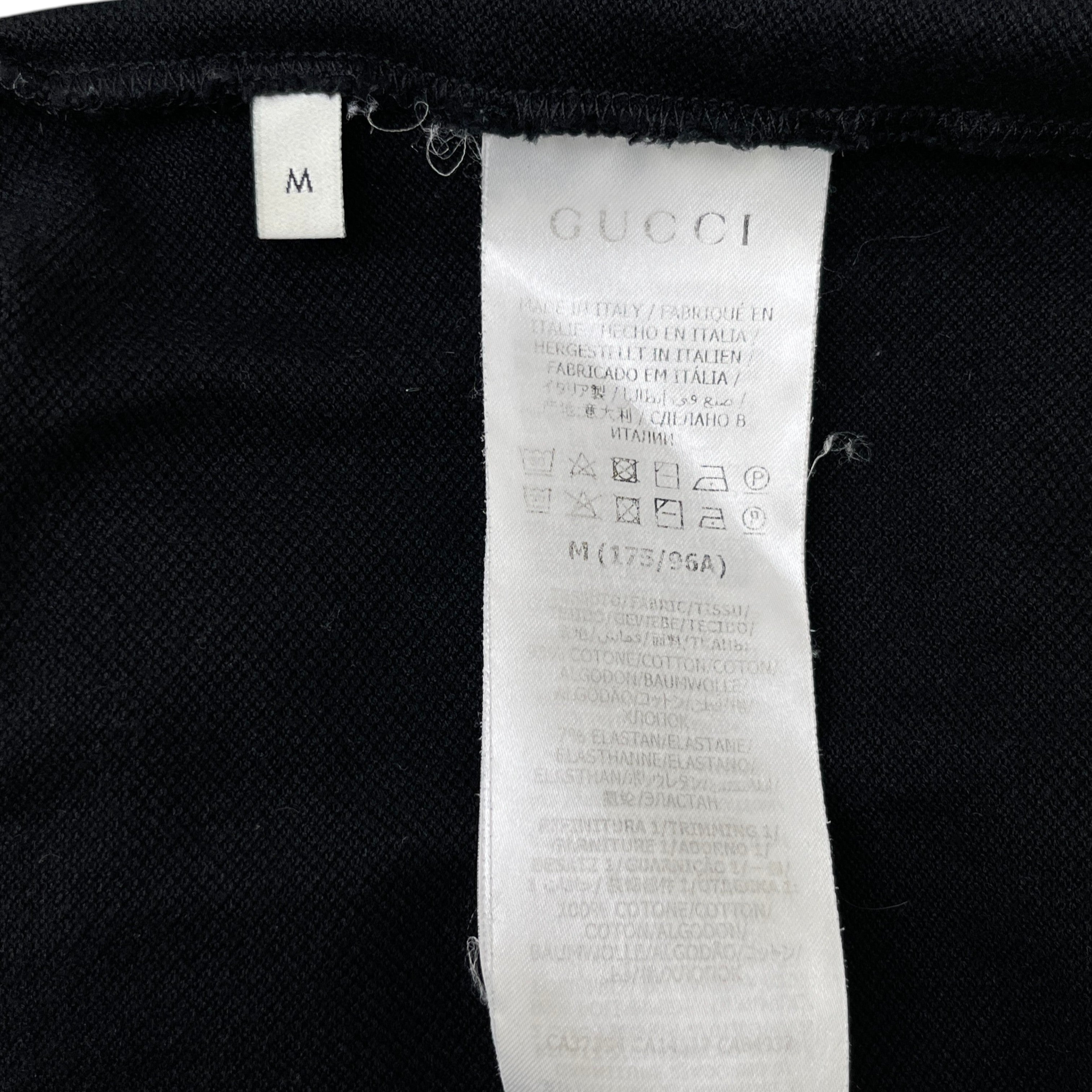 Men's Gg Tape Logo Polo Shirt Black Size M