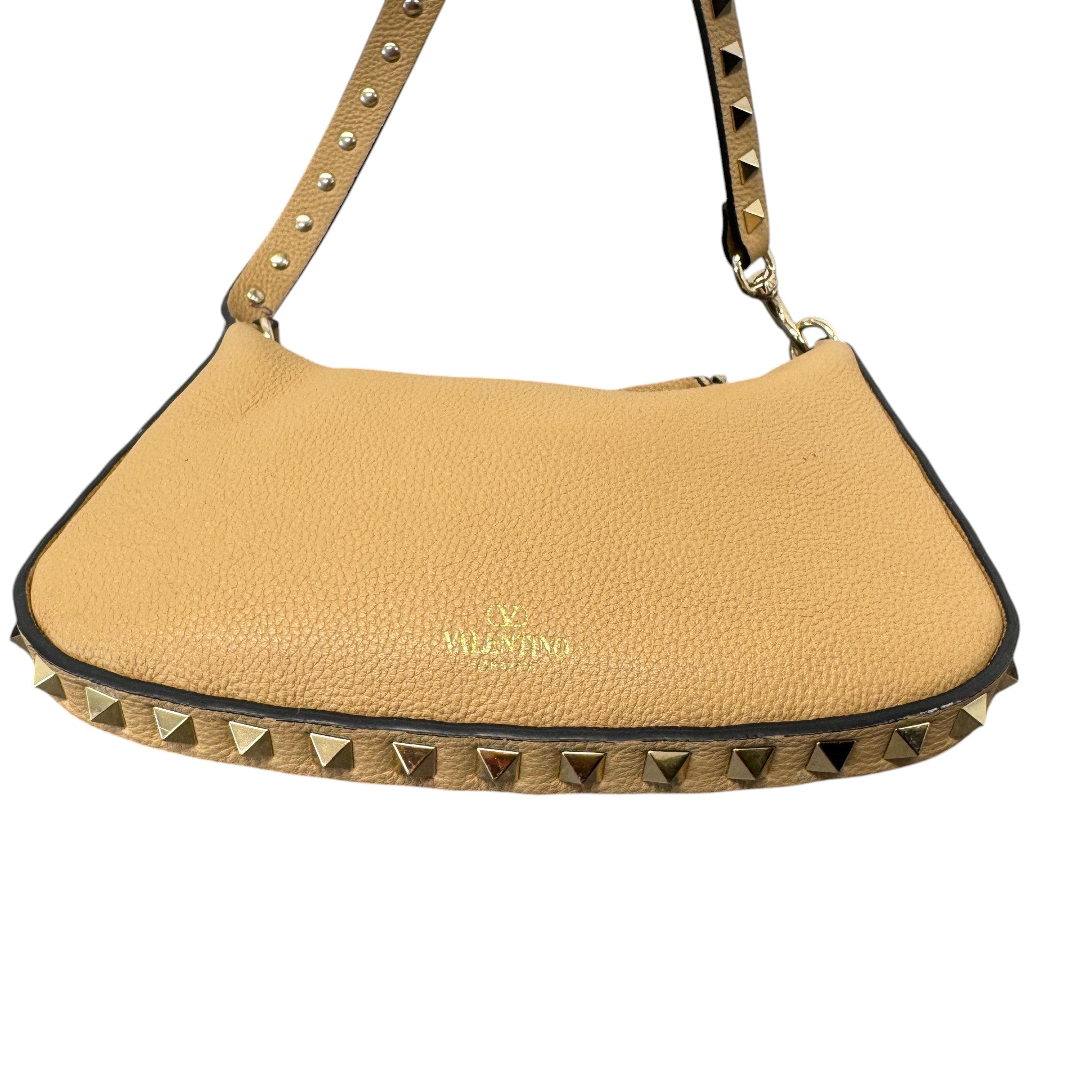 Women's Mini Rockstud Hobo Bag Beige