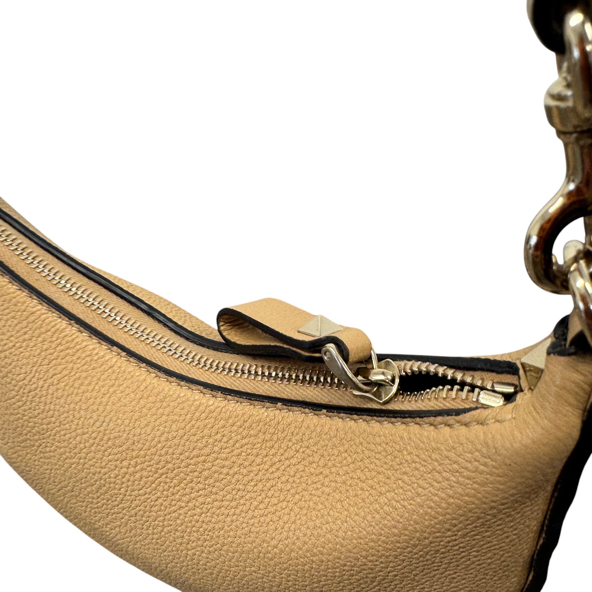Women's Mini Rockstud Hobo Bag Beige