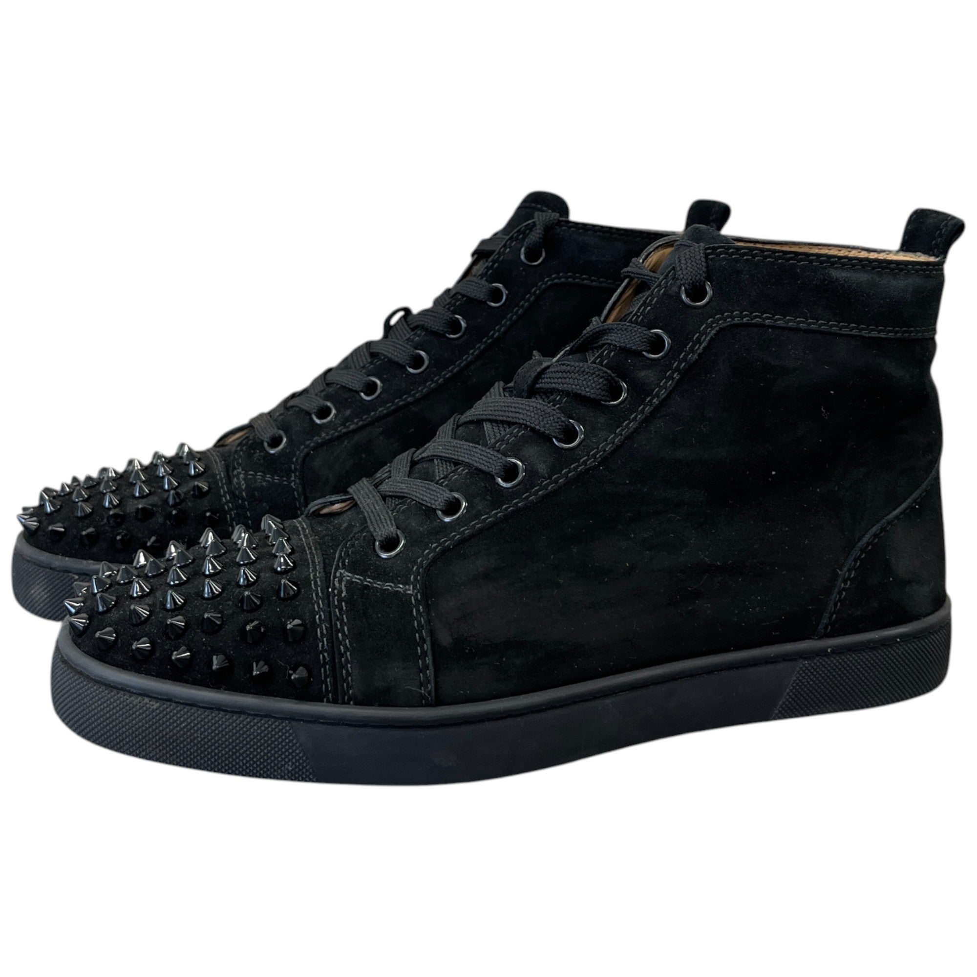 Men's Lou Spikes Flat High Trainers Black Size EU 40.5 / UK 6.5