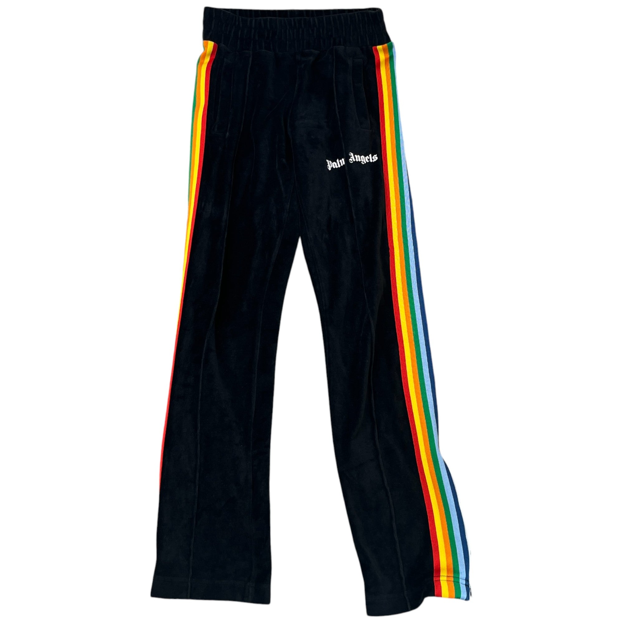 Men's Rainbow Stripe Joggers Black Size XS