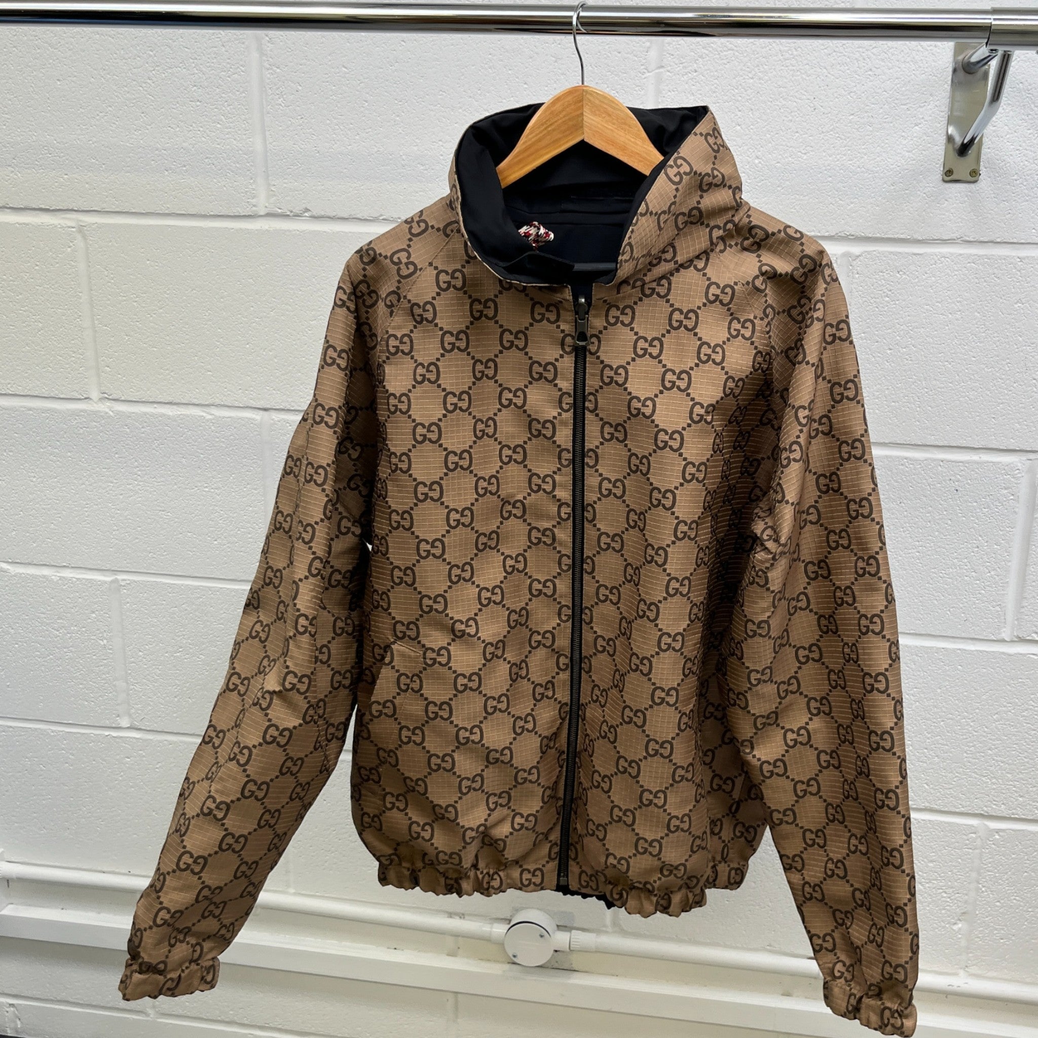 Men's Reversible Gg Supreme Web Jacket Black Size IT 50 / L