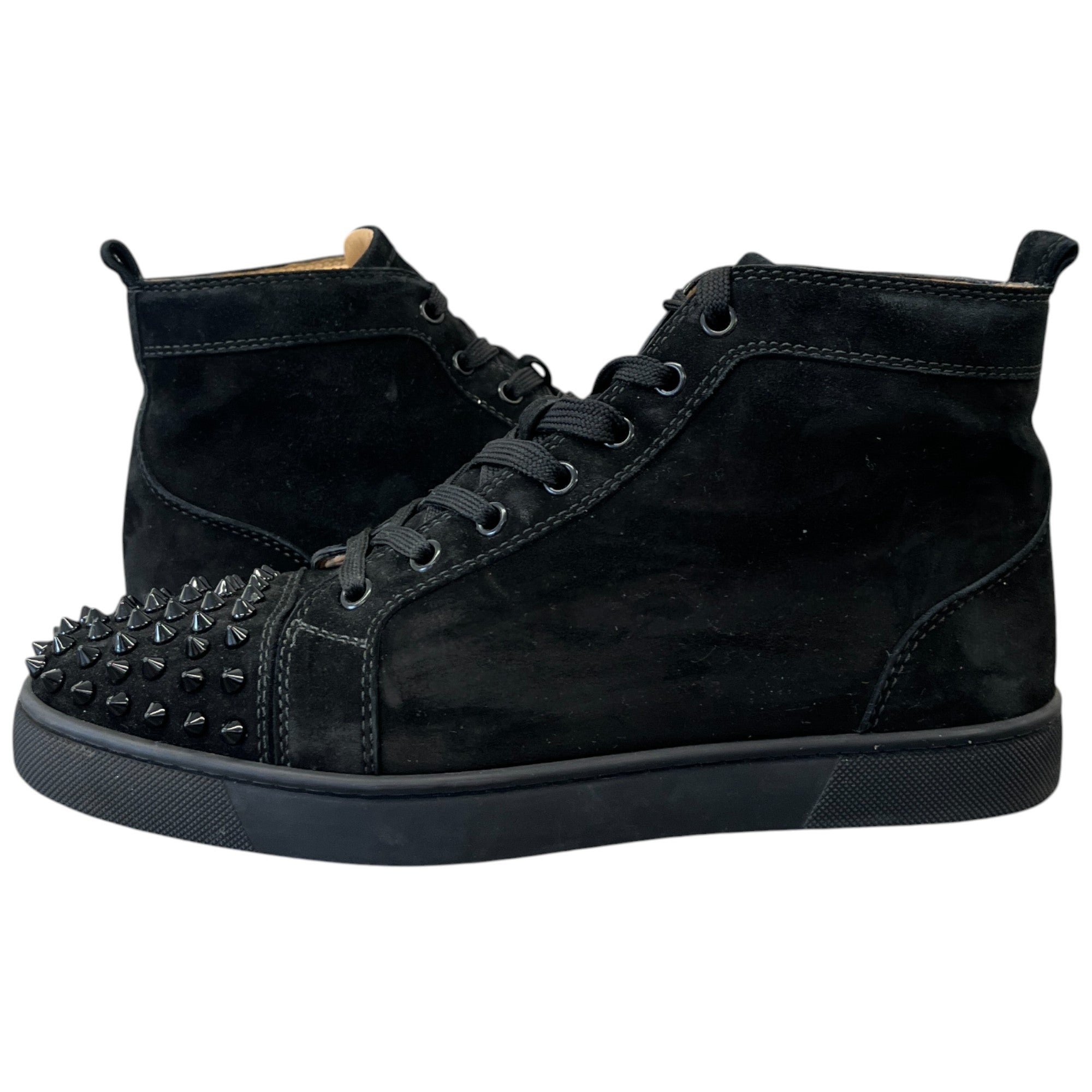 Men's Lou Spikes Flat High Trainers Black Size EU 40.5 / UK 6.5