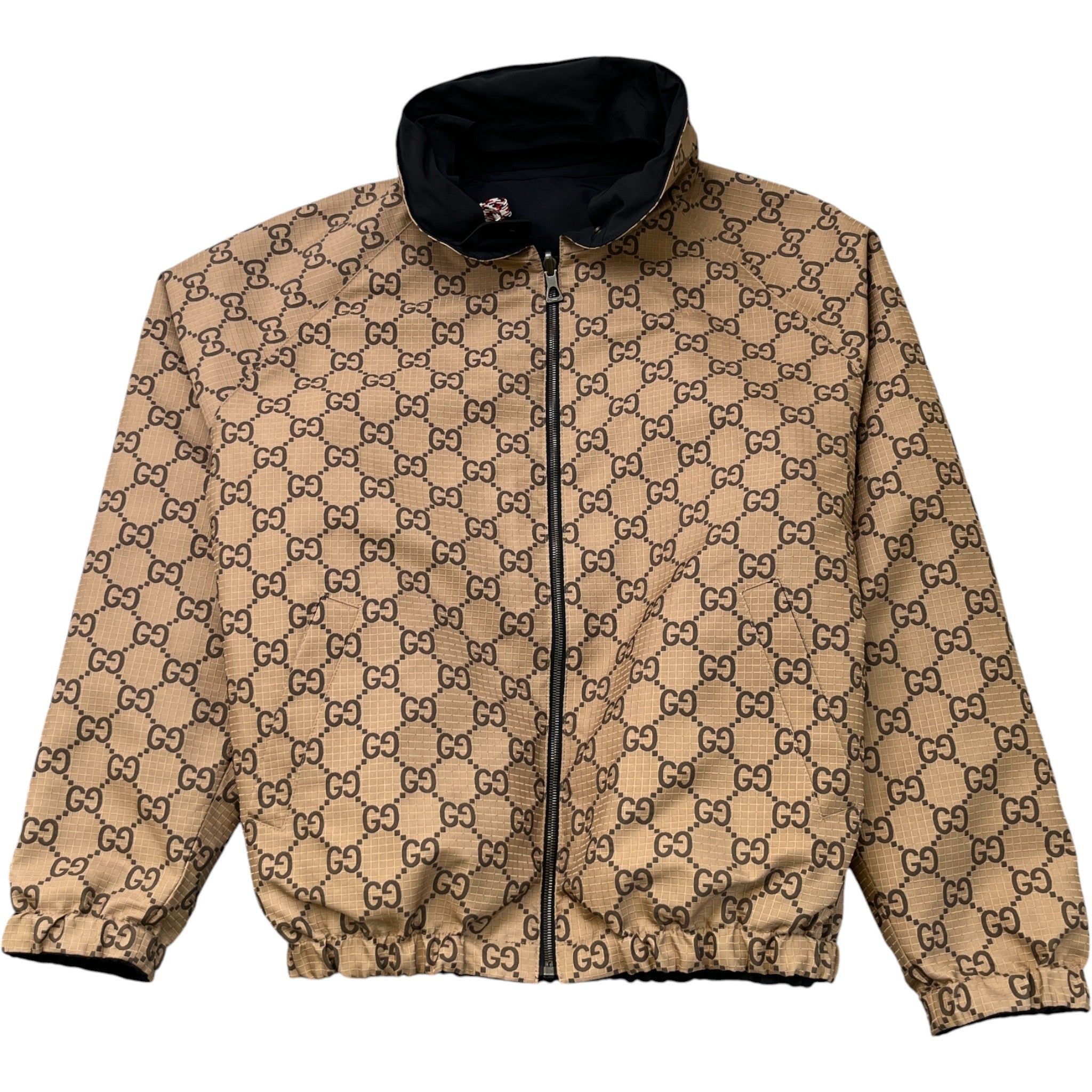 Men's Reversible Gg Supreme Web Jacket Black Size IT 50 / L