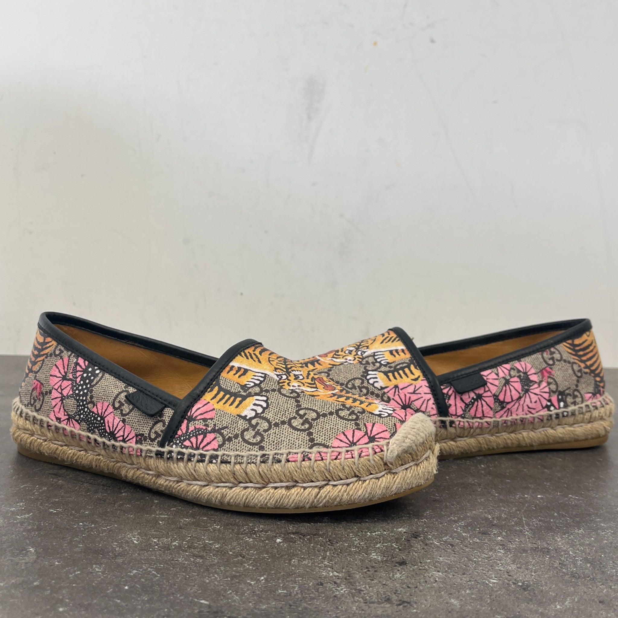 Women's Bengal Tiger Gg Supreme Espadrilles Beige Size EU 36.5 / UK 3.5