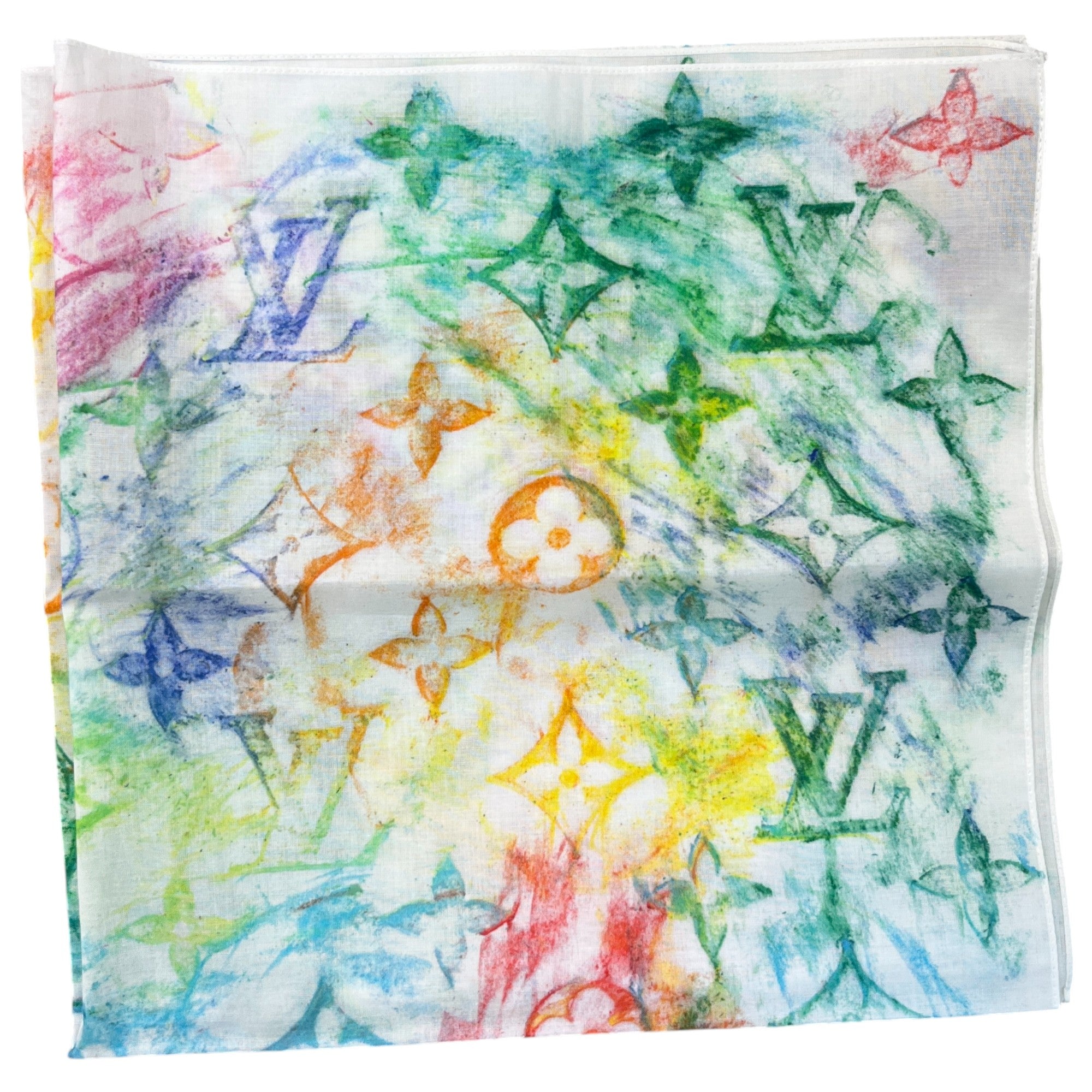 Shawl Monogram Watercolour Bandana & Mask Set Shawl Multi-Coloured