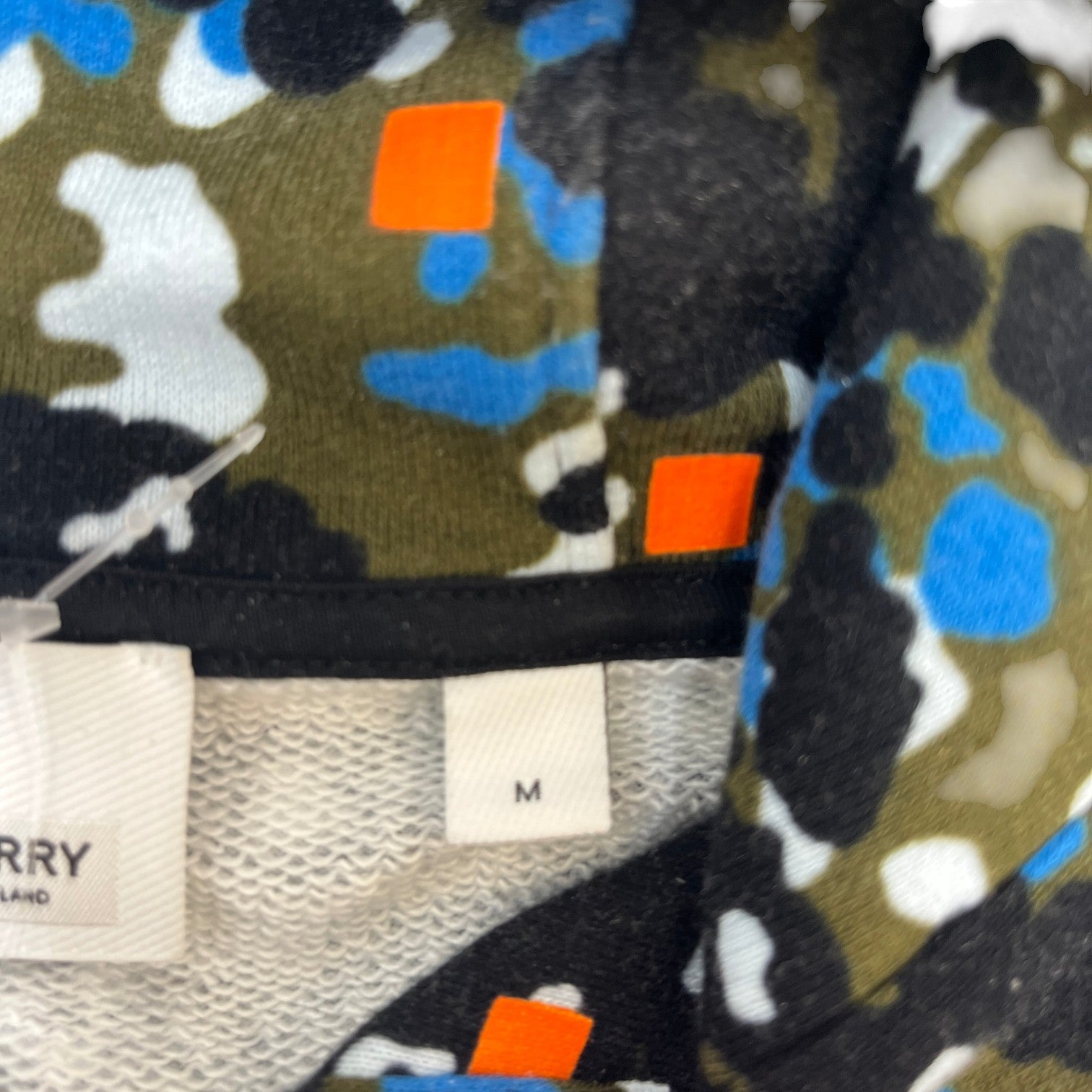Men's Motif Camouflage Hoodie Black Size M