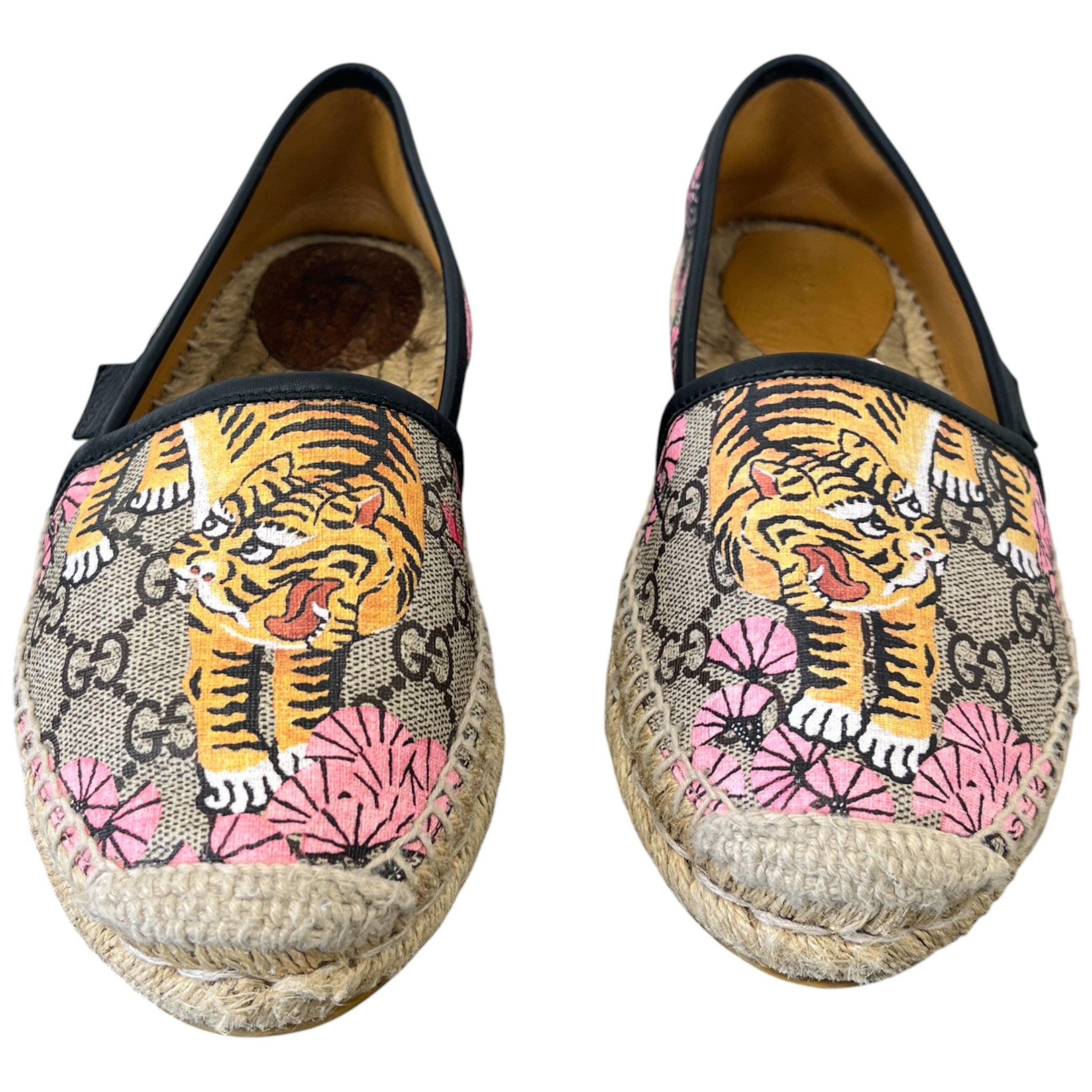 Women's Bengal Tiger Gg Supreme Espadrilles Beige Size EU 36.5 / UK 3.5