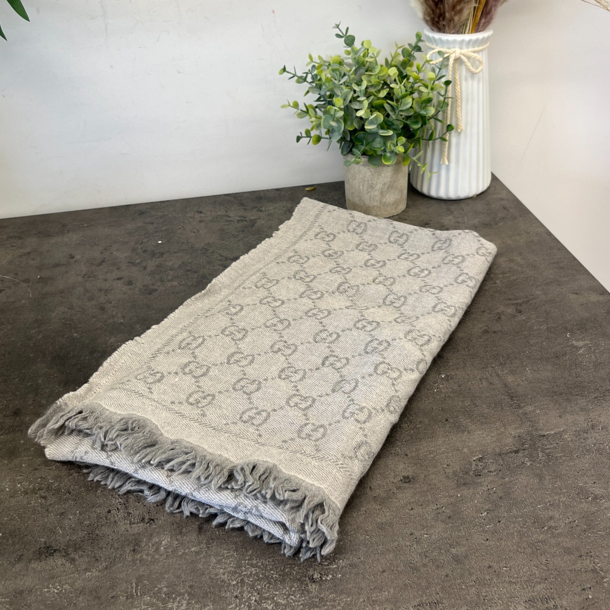 Women's Gg Jacquard Scarf Grey