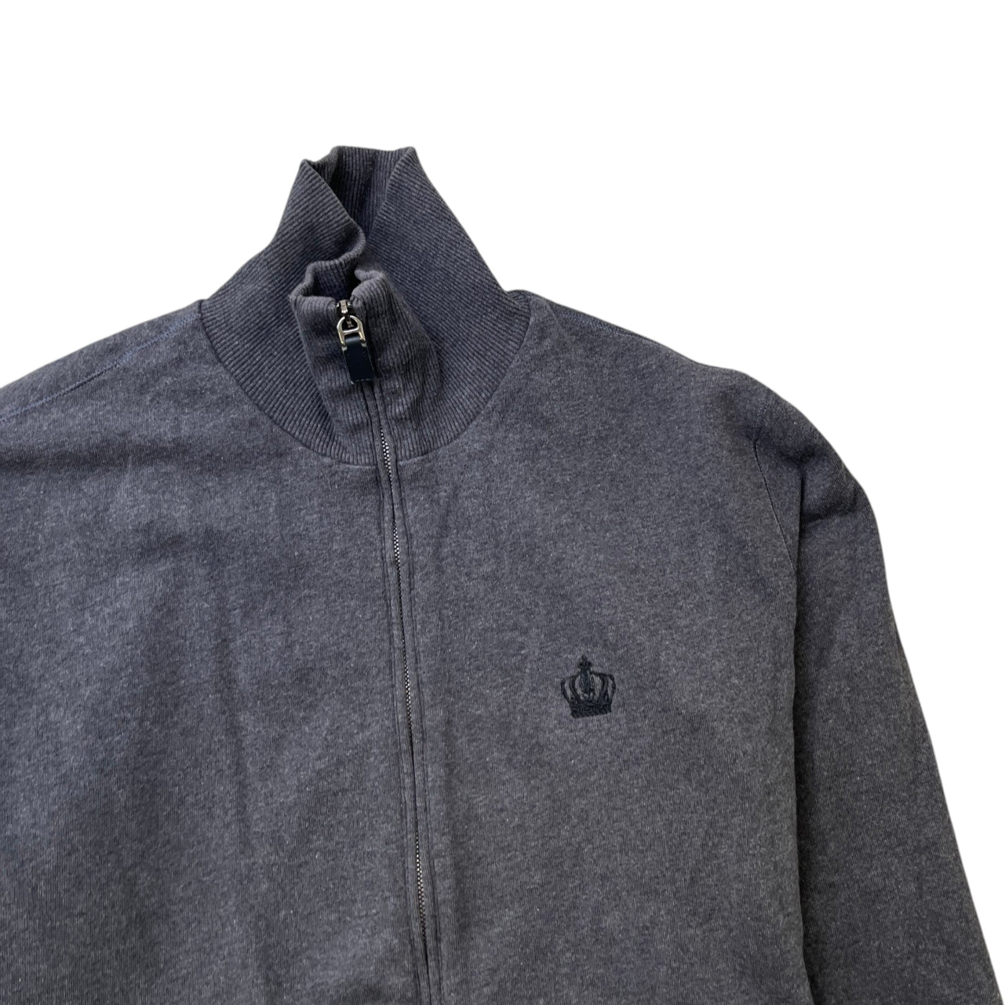 Men's Crown Embroidered Logo Jumper Grey Size IT 52 / UK XL