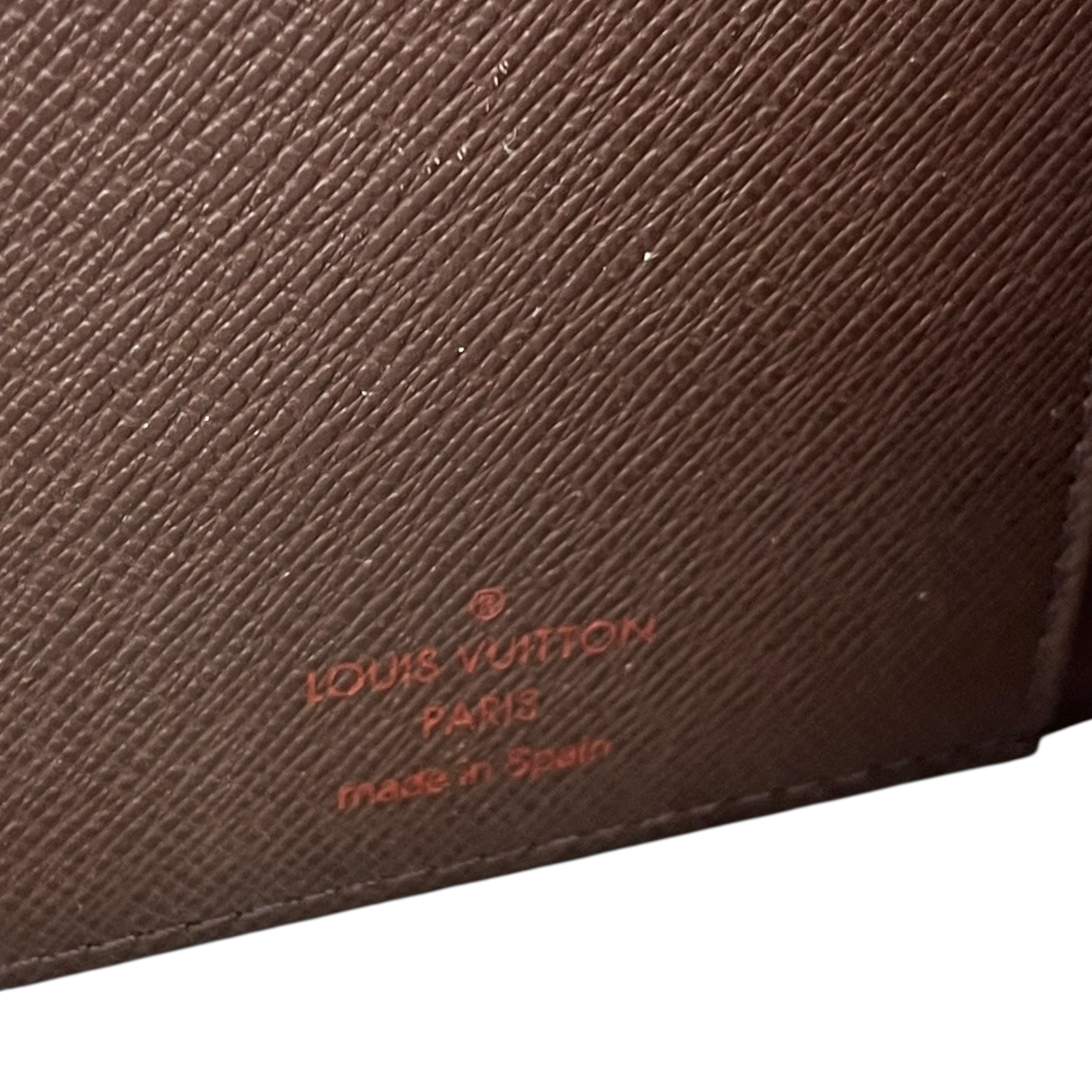 Damier Ebene Checkbook Cover Wallet Brown