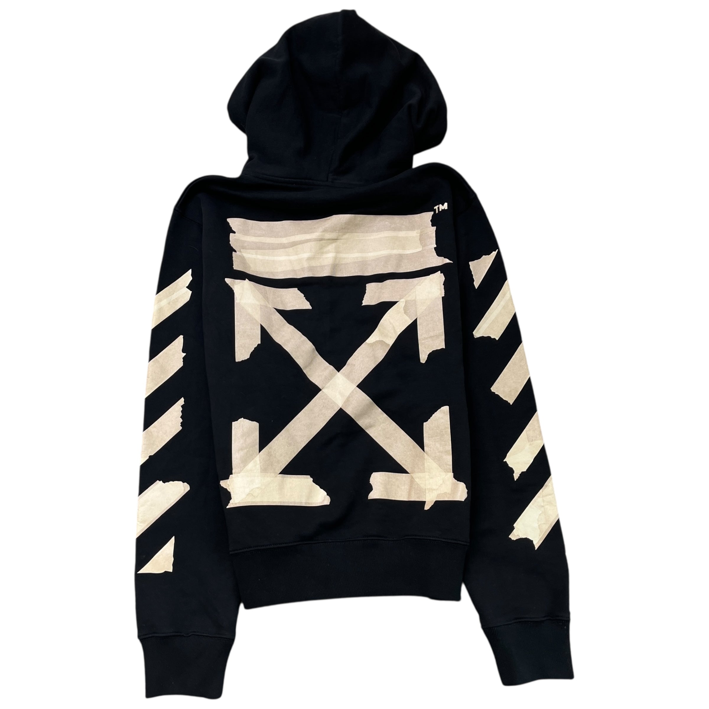 Men's Tape Arrow Logo Hoodie Black Size L