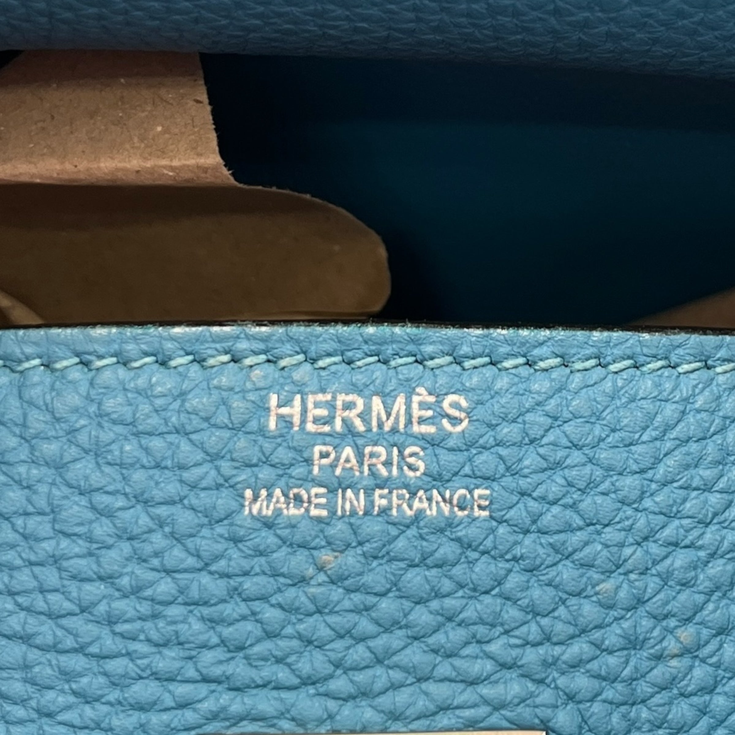 Women's Birkin 35 Clemence Blue Jean Handbag Blue