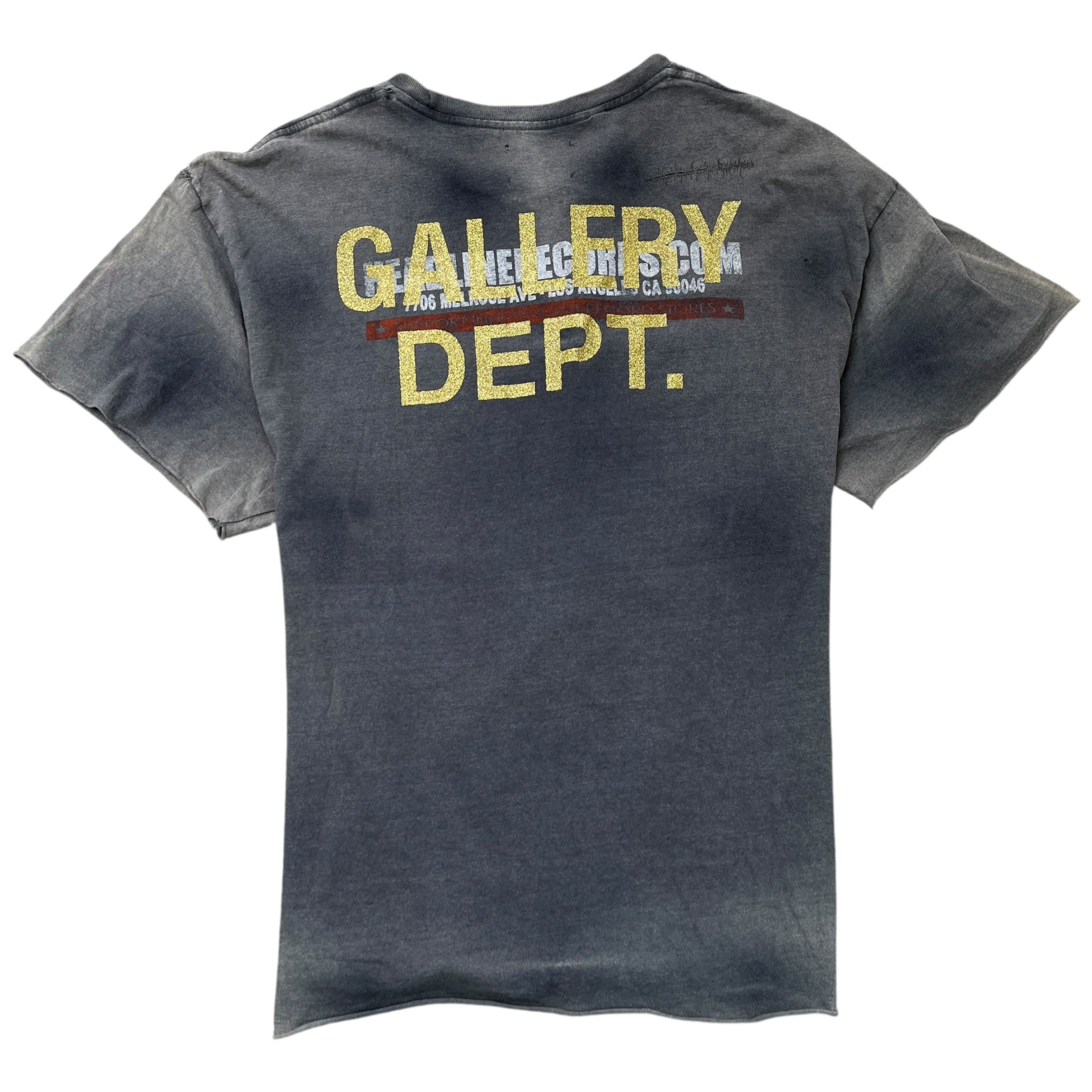 Men's Headline Records Distressed Shirt Charcoal Size L