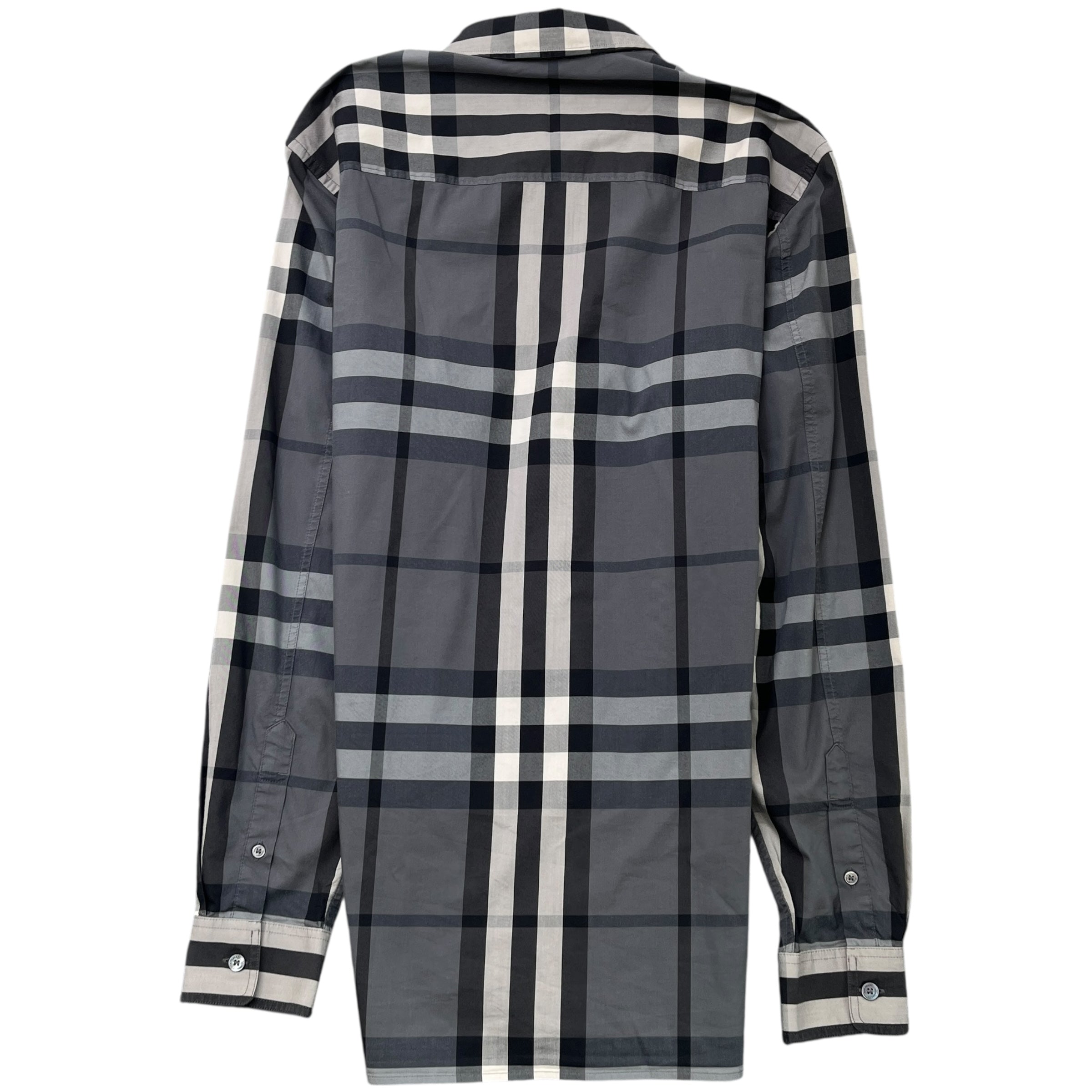 Men's Nova Check Long Sleeve Shirt Grey Size S