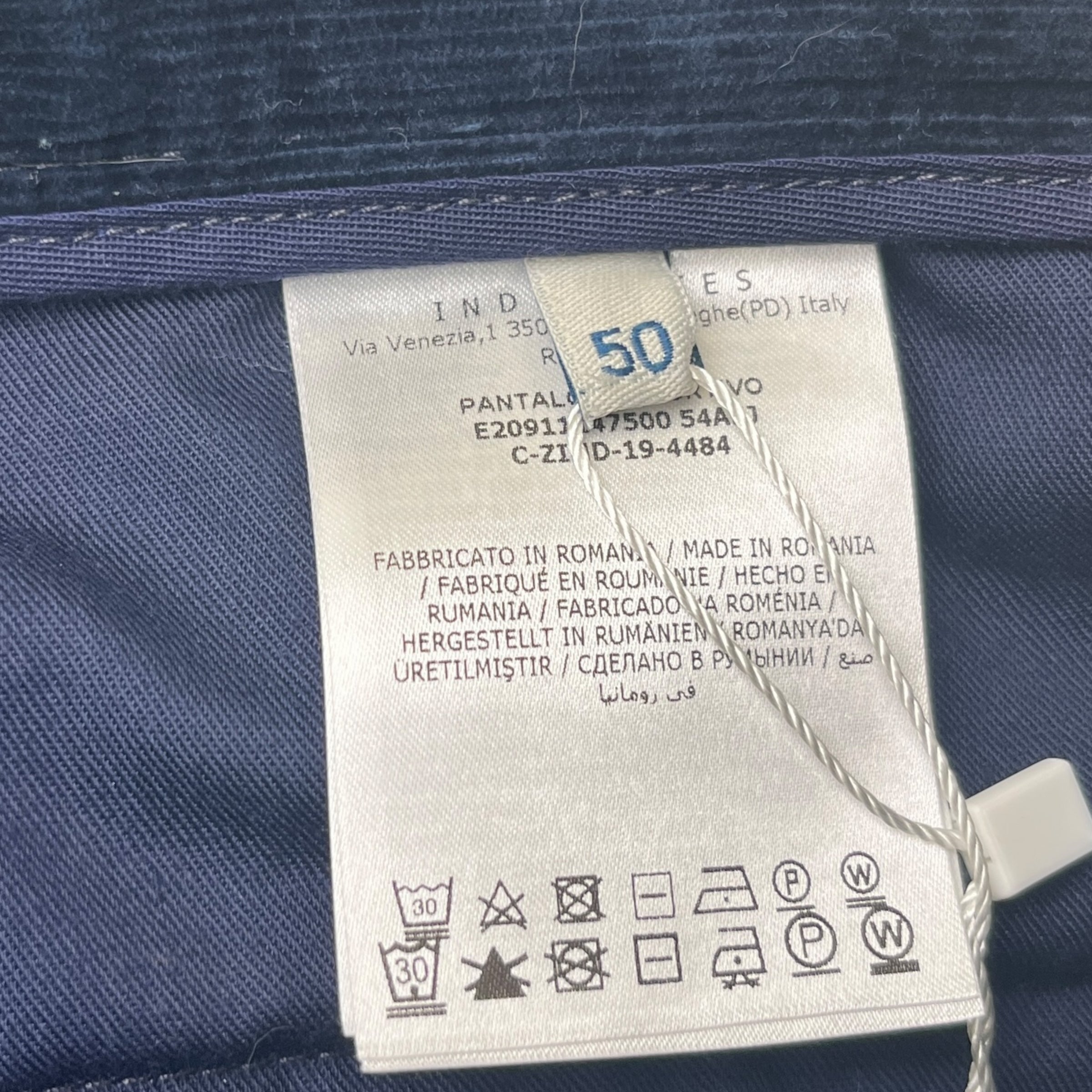 Men's Corduroy Cargos Blue Size IT 50 / UK 34