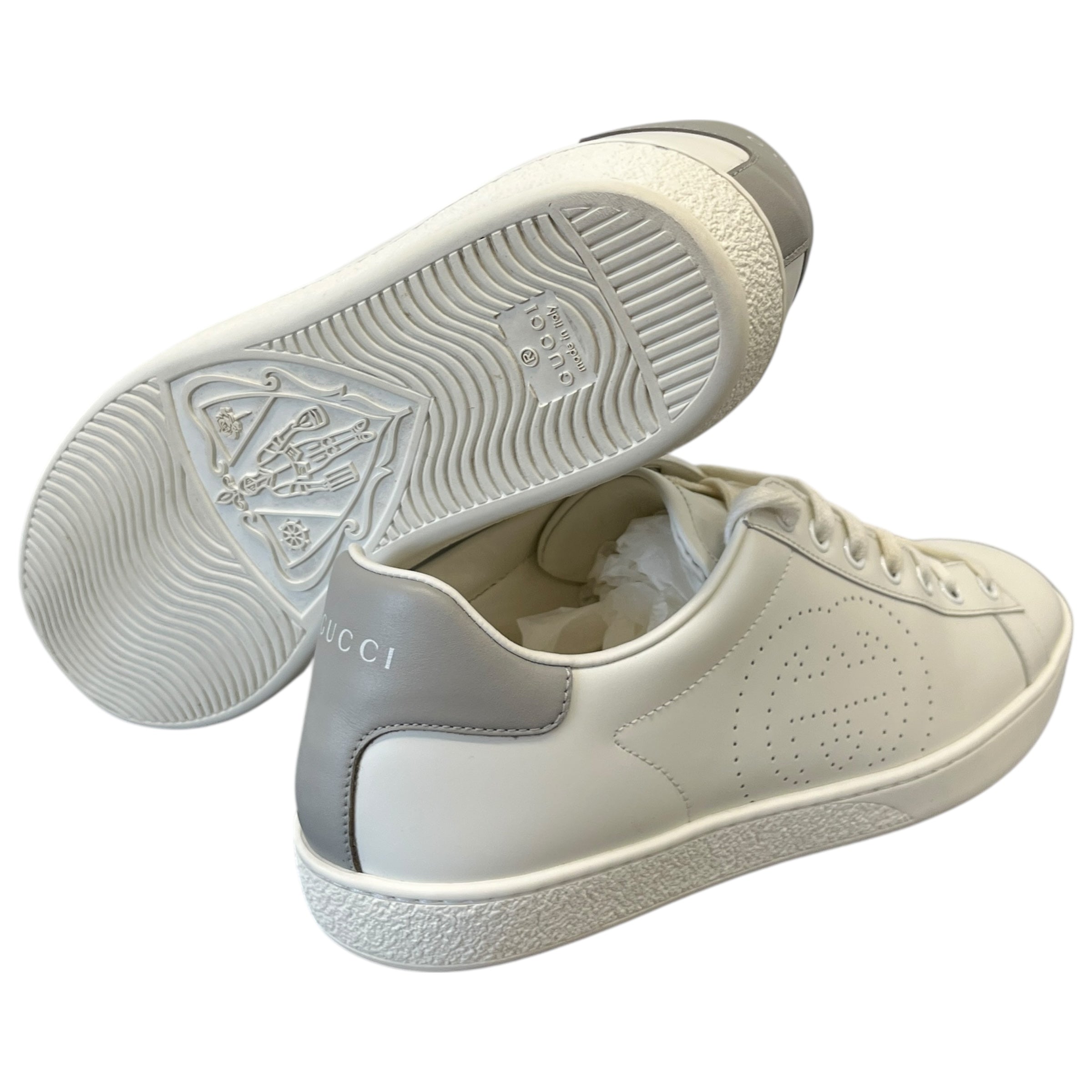 Men's Interlocking G Ace Low Trainers White Size EU 40 / UK 6