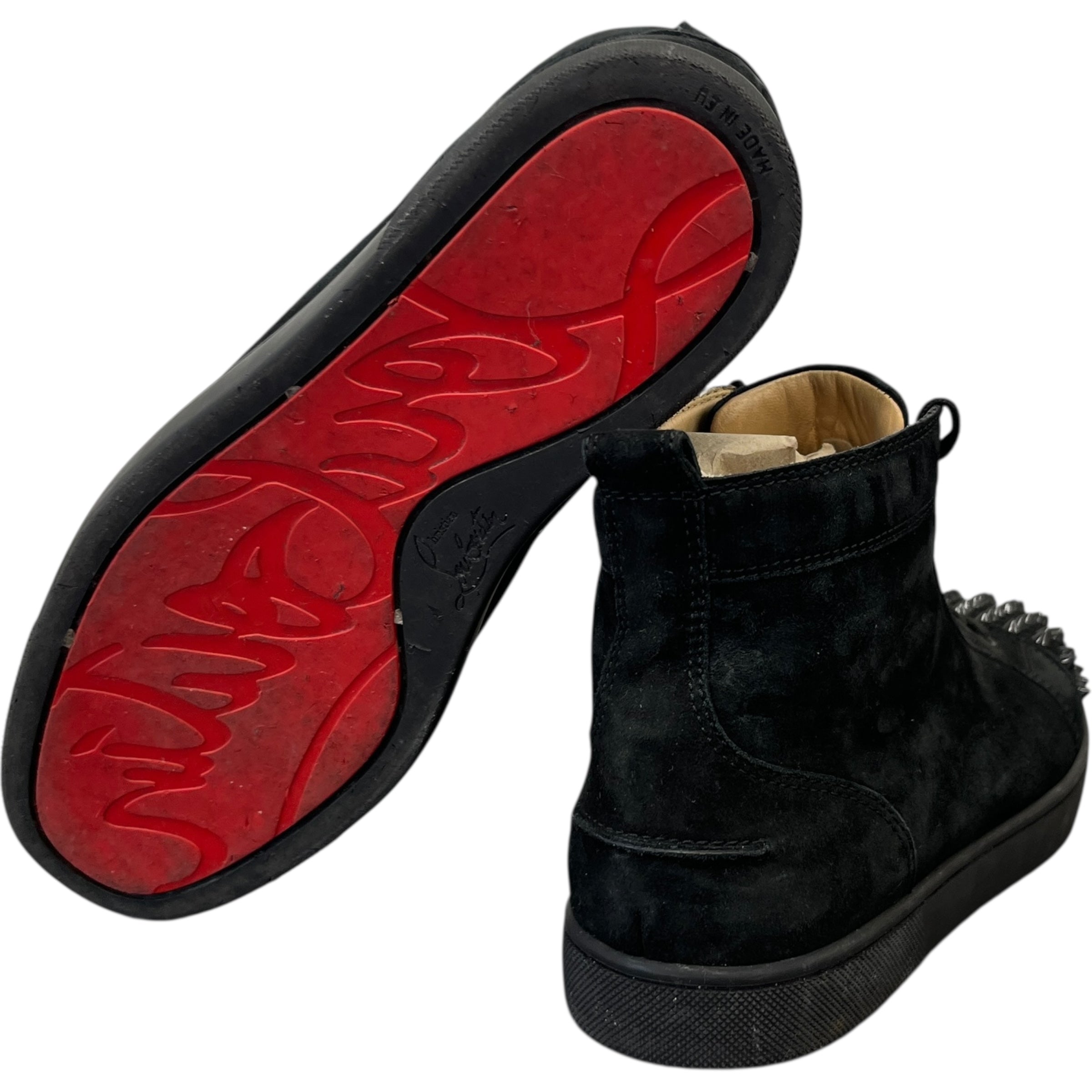 Men's Lou Spikes Flat High Trainers Black Size EU 41 / UK 7