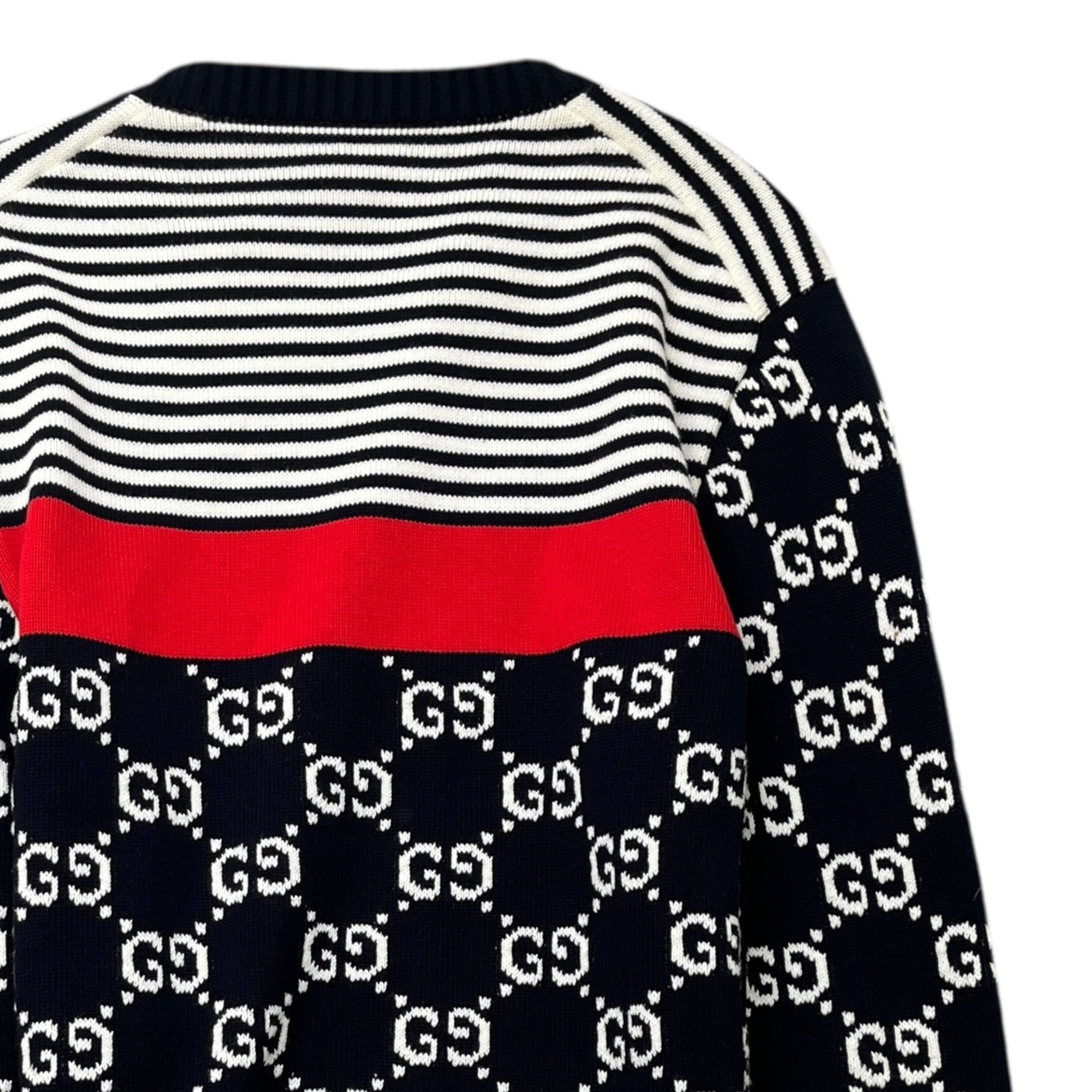 Men's Gg Knitted Jumper Navy Size L