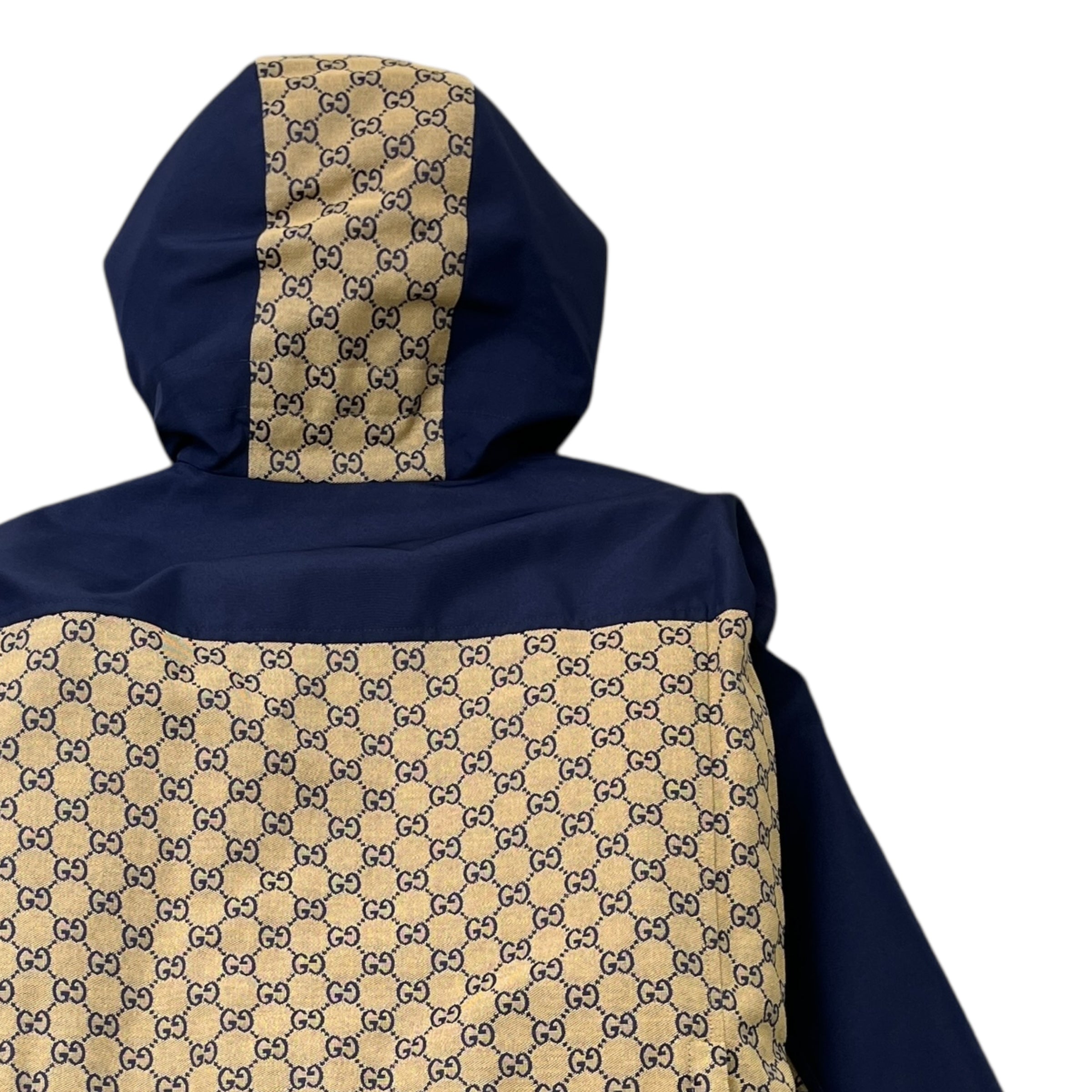 Men's Gg Supreme Canvas Down Jacket Navy Size IT 48 / M