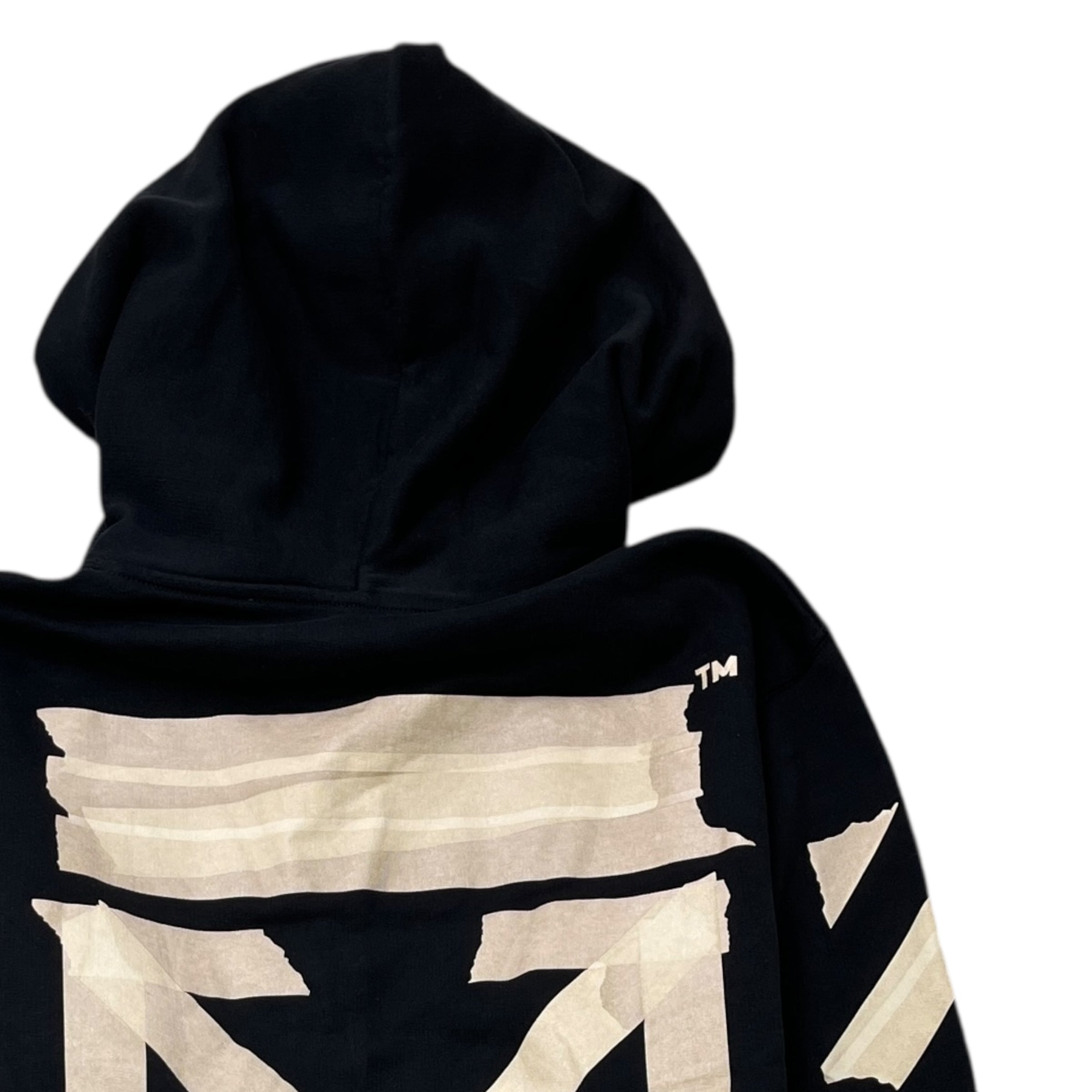 Men's Tape Arrow Logo Hoodie Black Size L