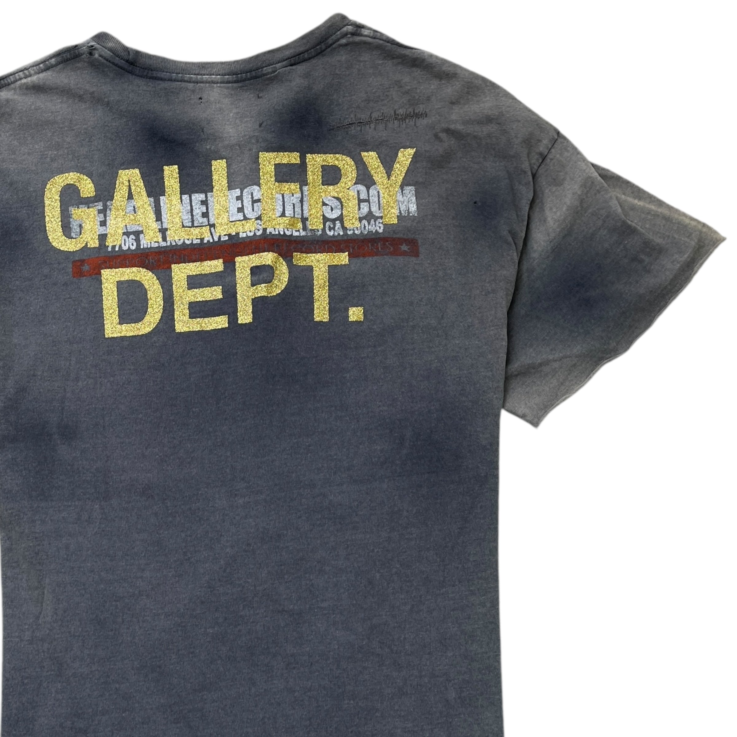 Men's Headline Records Distressed Shirt Charcoal Size L