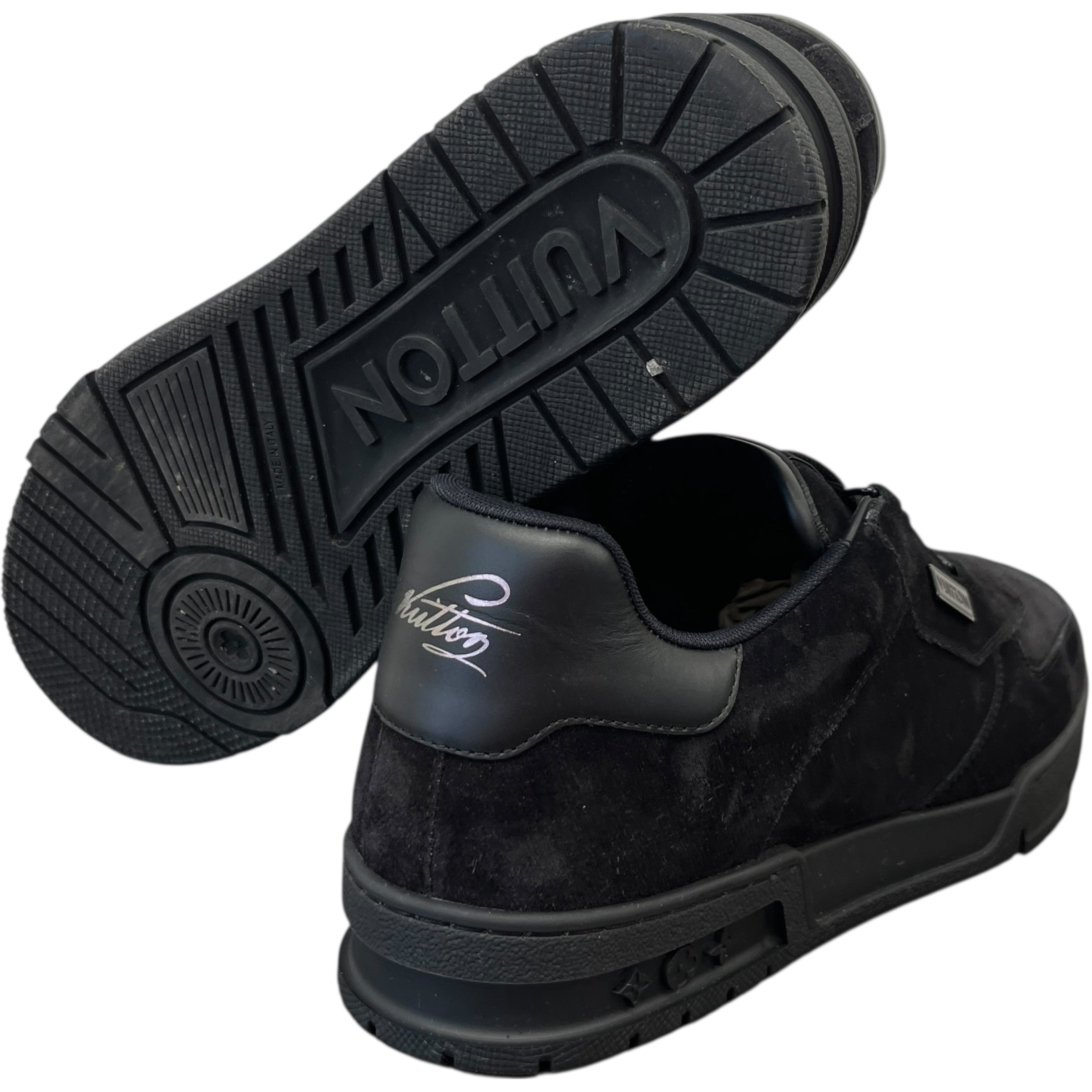 Men's Lv Suede Low Trainers Black Size EU 43 / UK 9