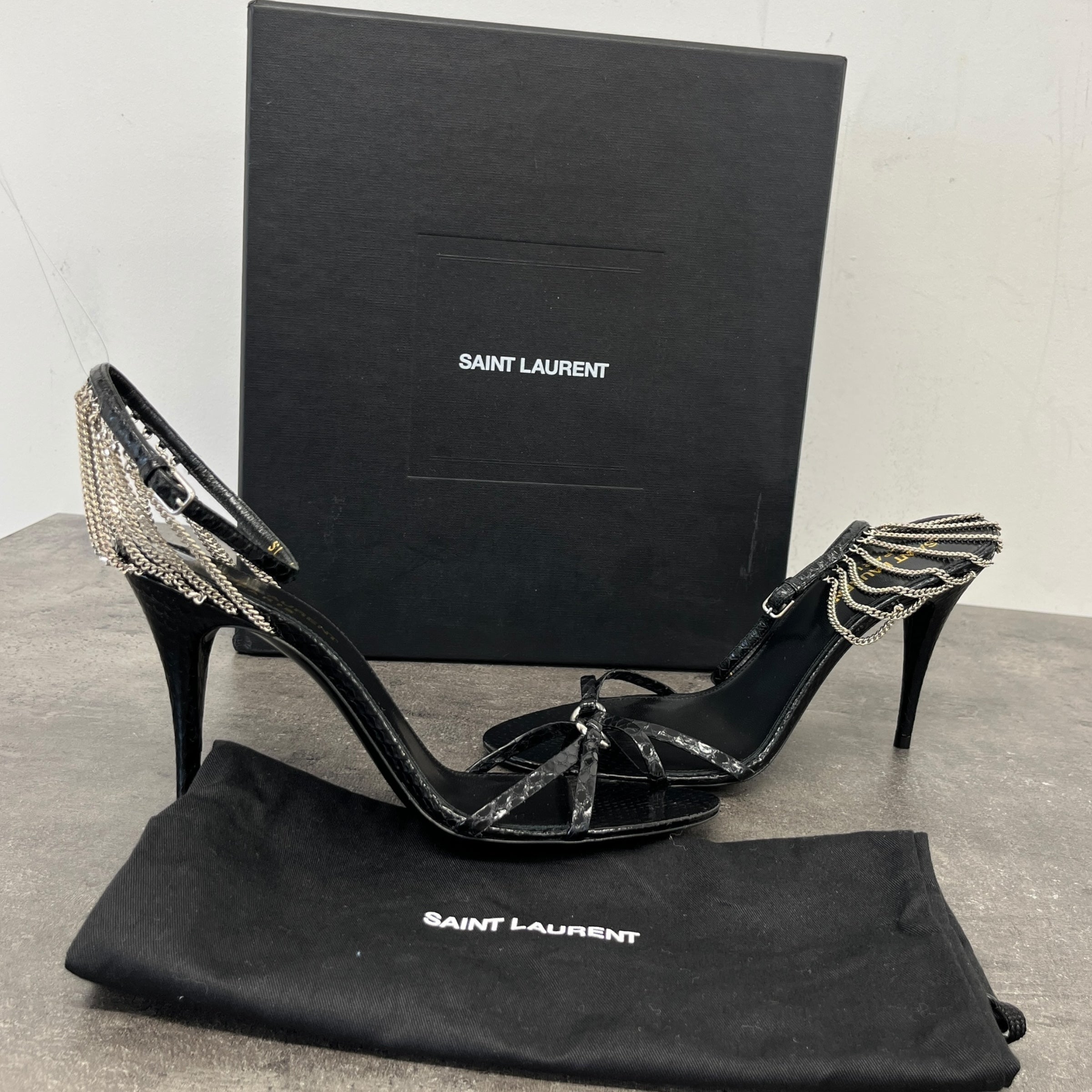 Women's Ayers Laquer Chain Sunset 95 Heels Black Size EU 37 / UK 4