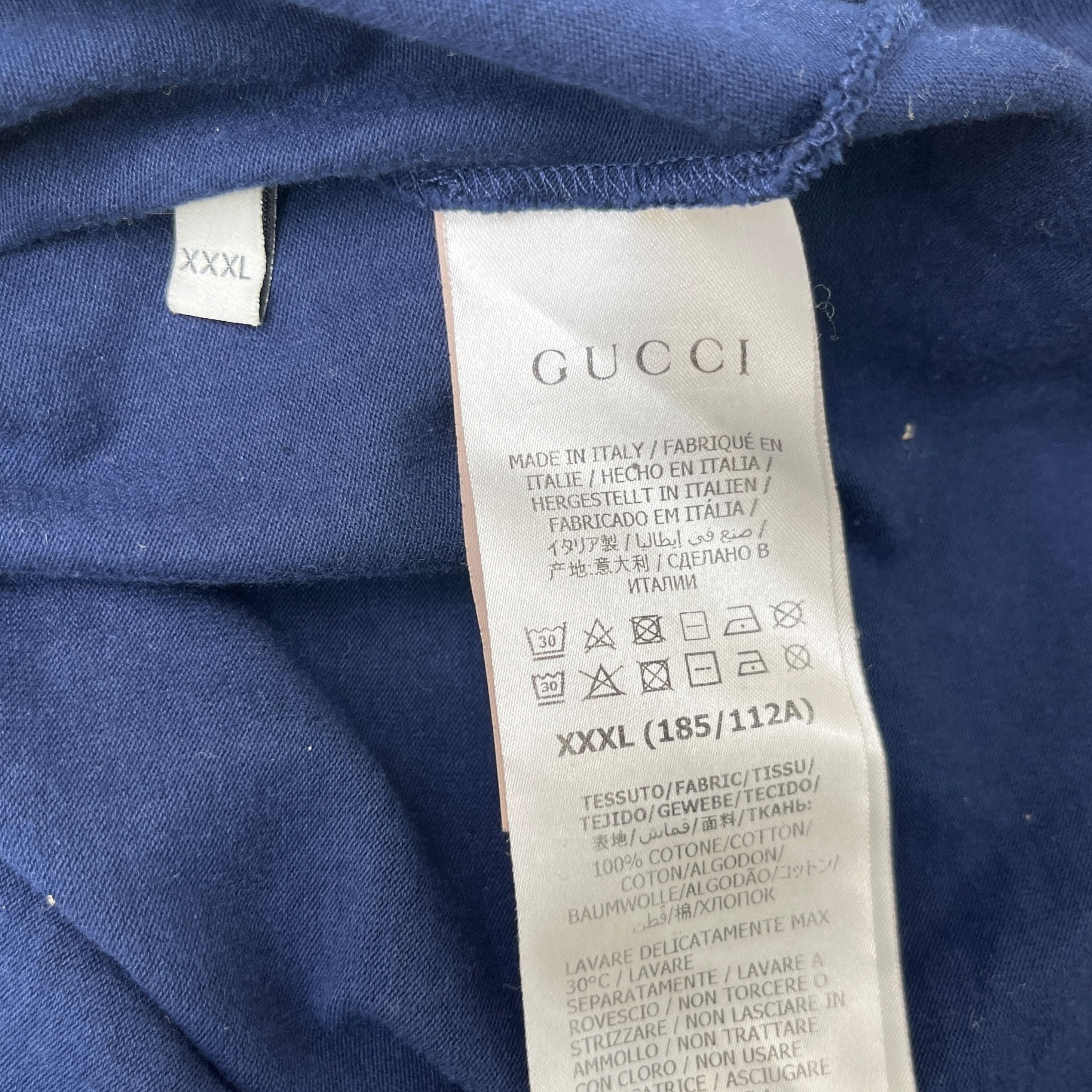 Men's Logo Print T-Shirt Blue Size XXXL