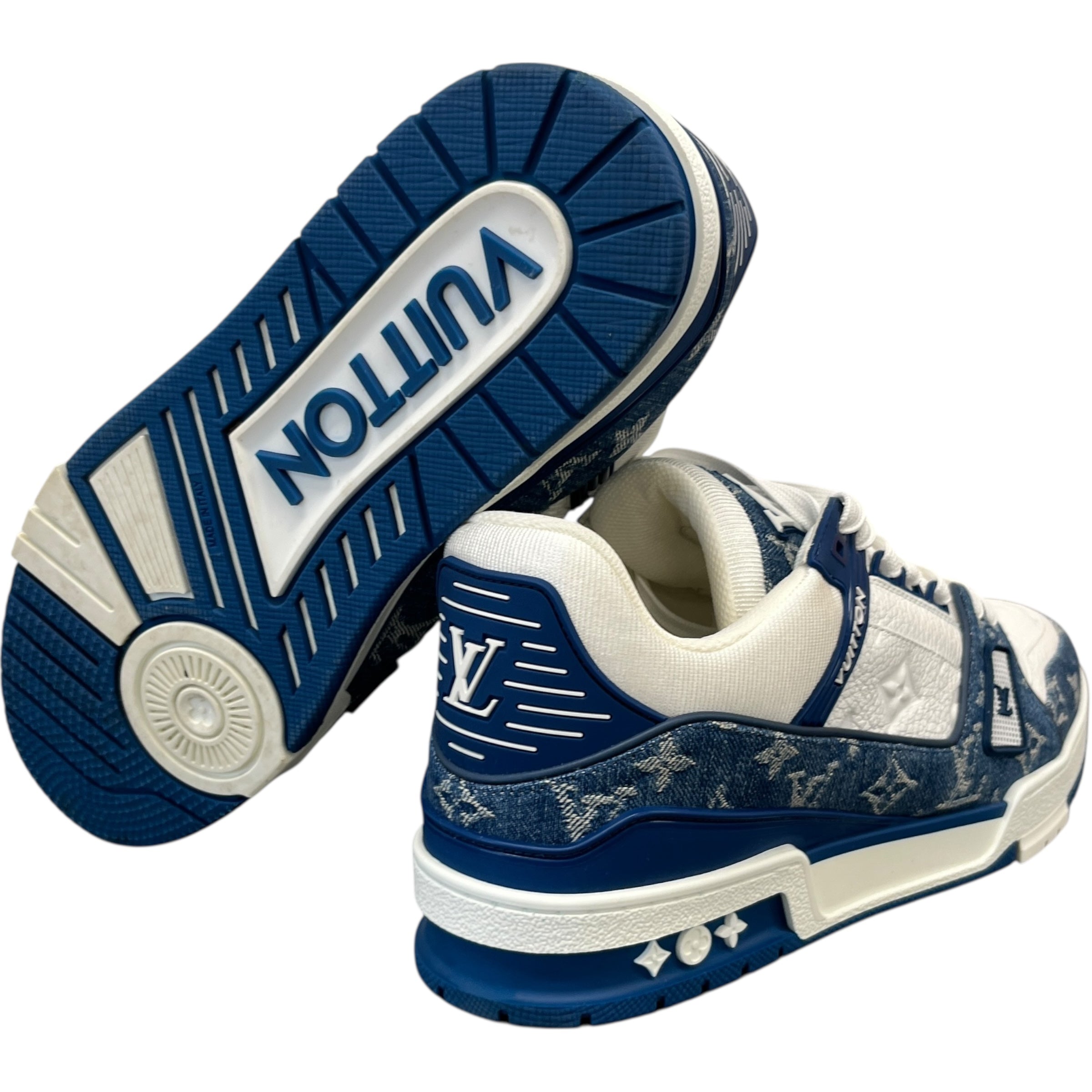 Men's Lv Denim Low Trainers Blue Size EU 42 / UK 8