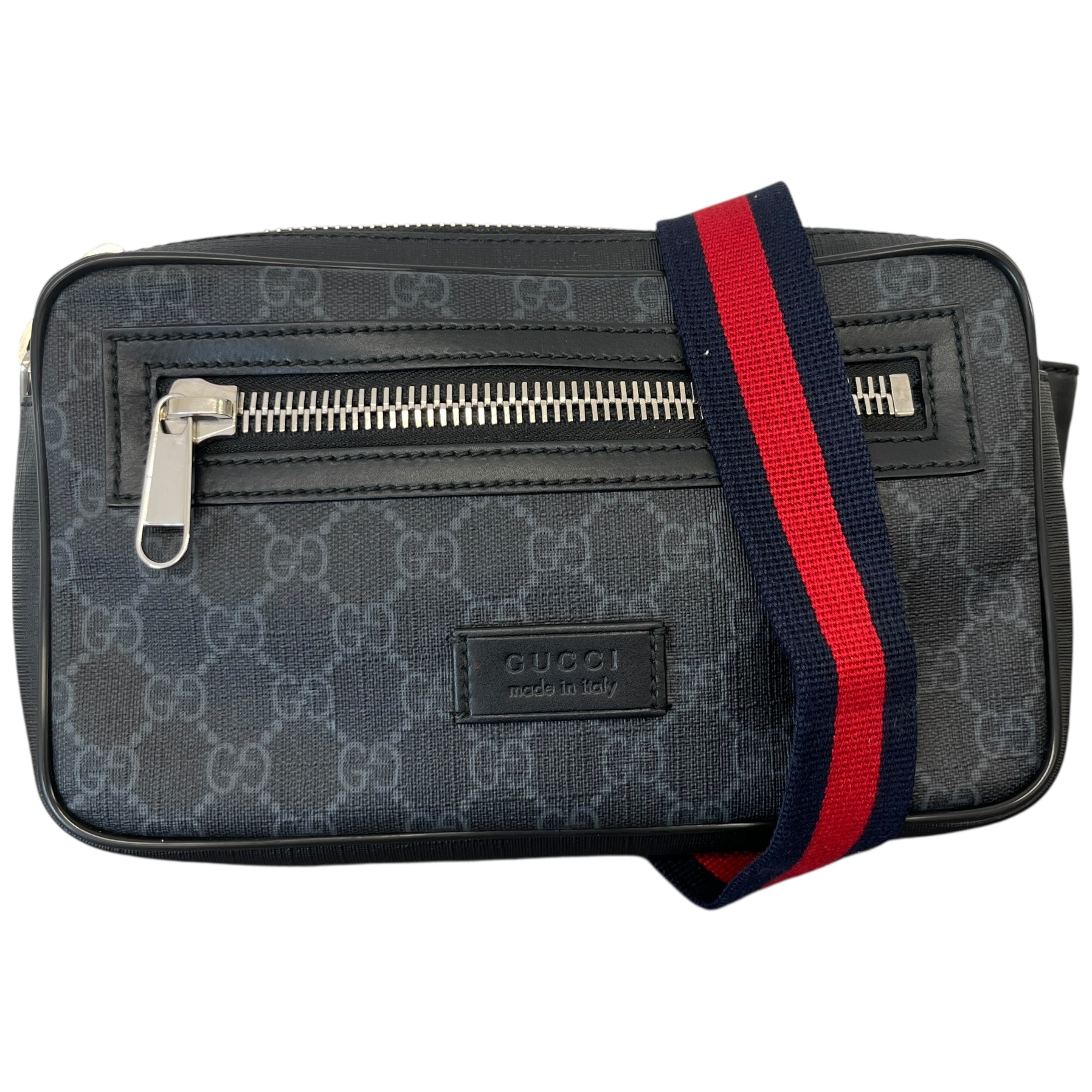 Men's Gg Supreme Web Belt Bag Black