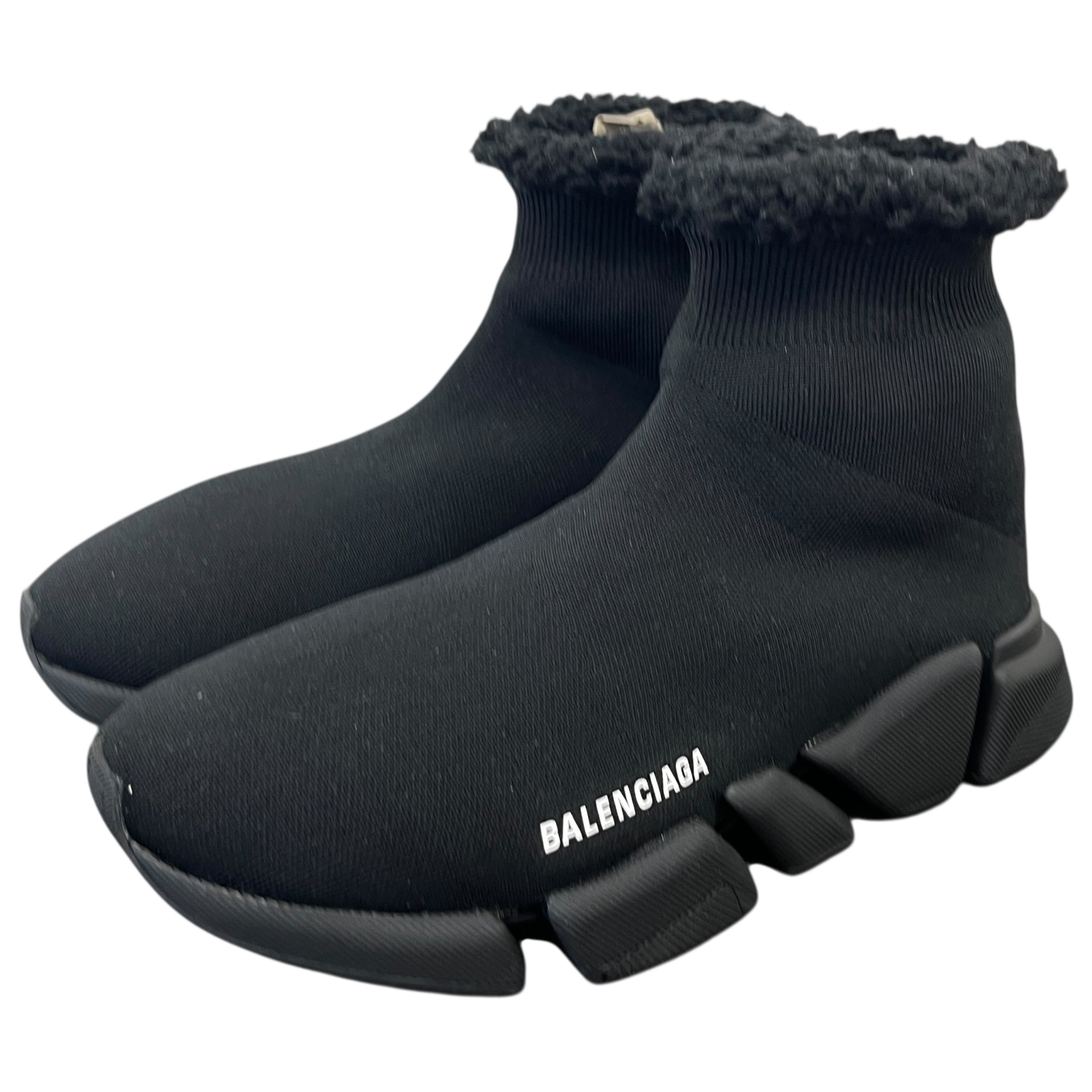 Men's Speed 2.0 Faux Fur High Trainers Black Size EU 42 / UK 8