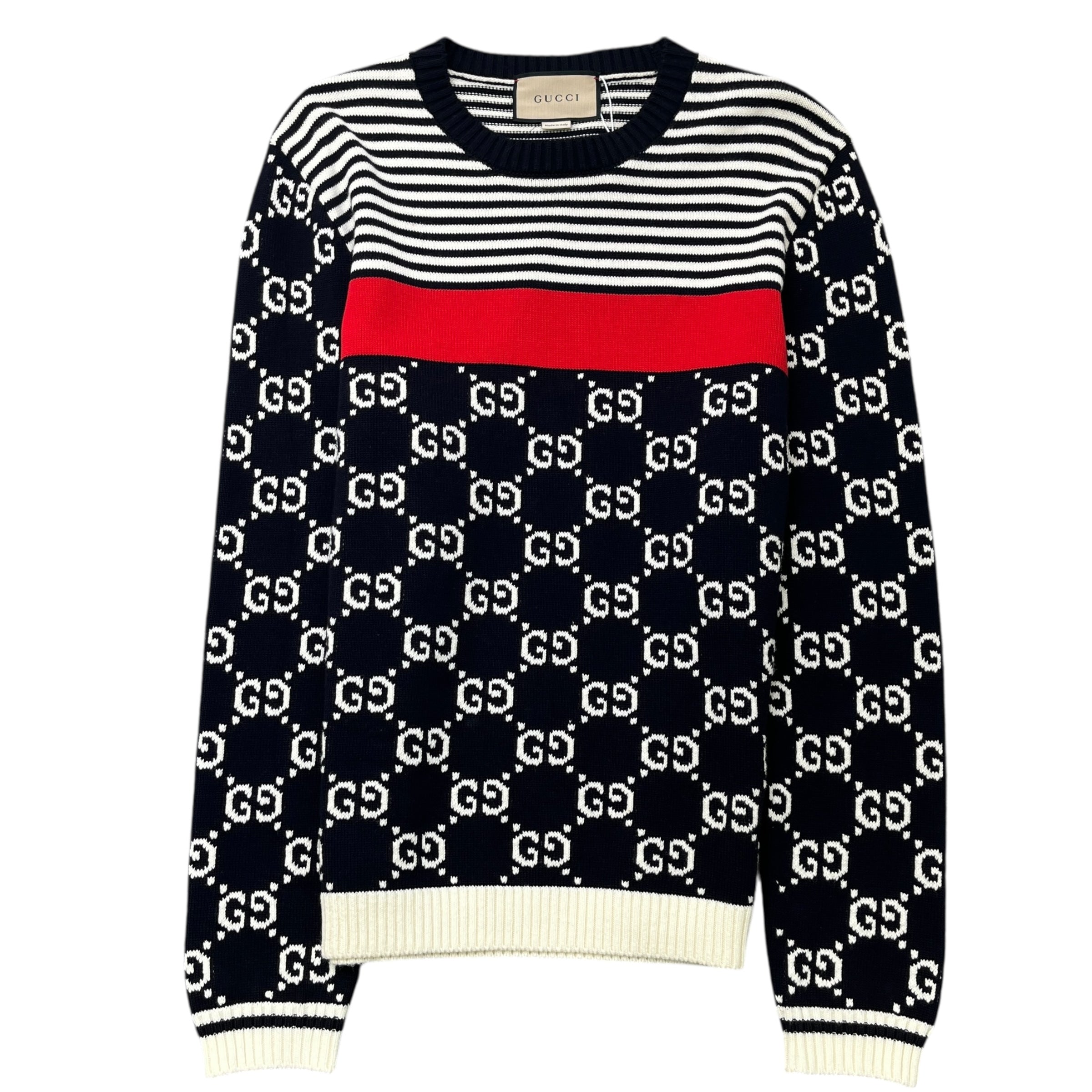 Men's Gg Knitted Jumper Navy Size L