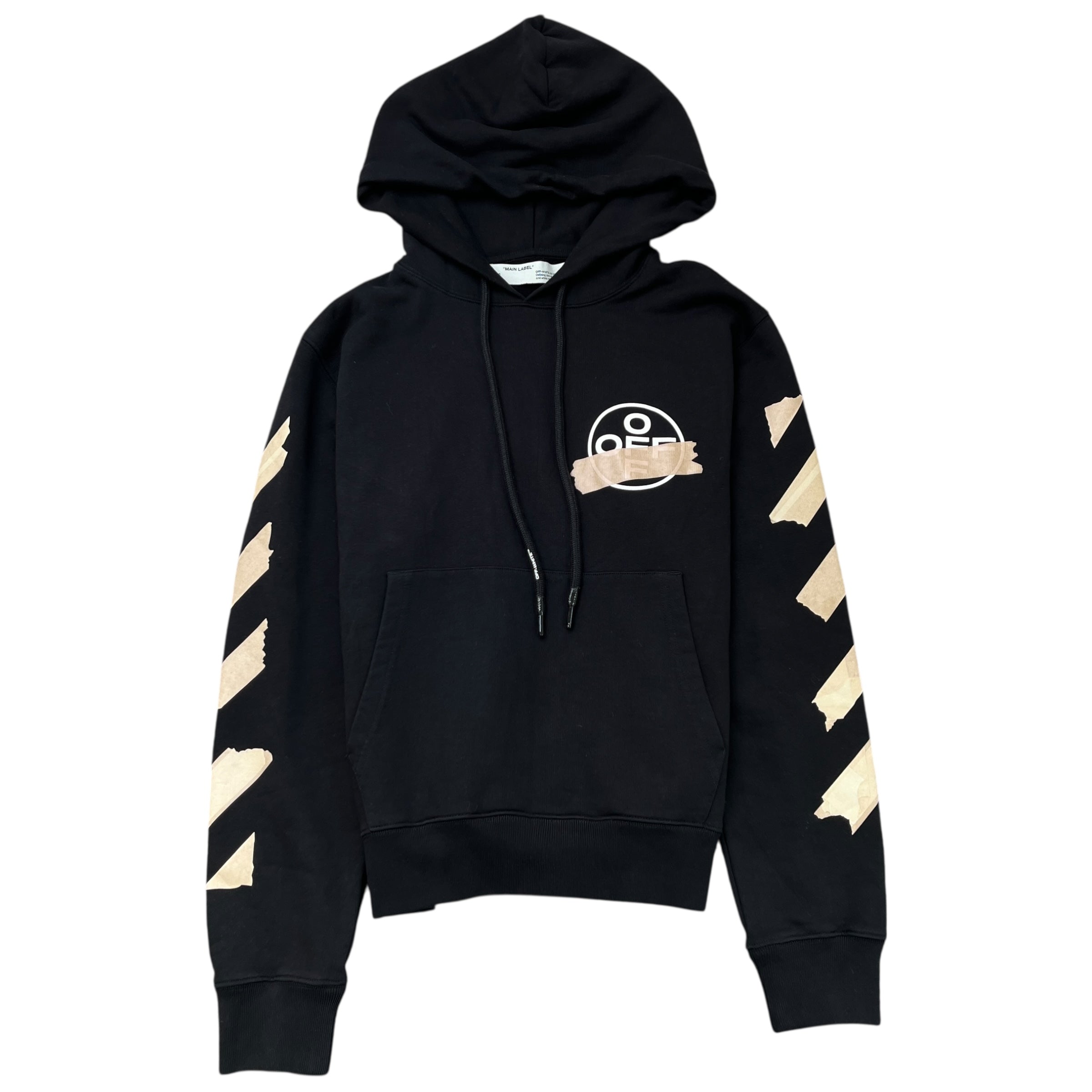 Men's Tape Arrow Logo Hoodie Black Size L